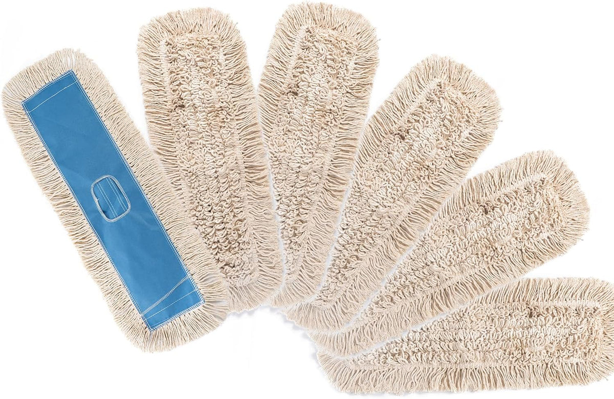 MATTHEW CLEANING 24'' Industrial Strength Cotton Dust Mop Refill Washable Replacement Heads For