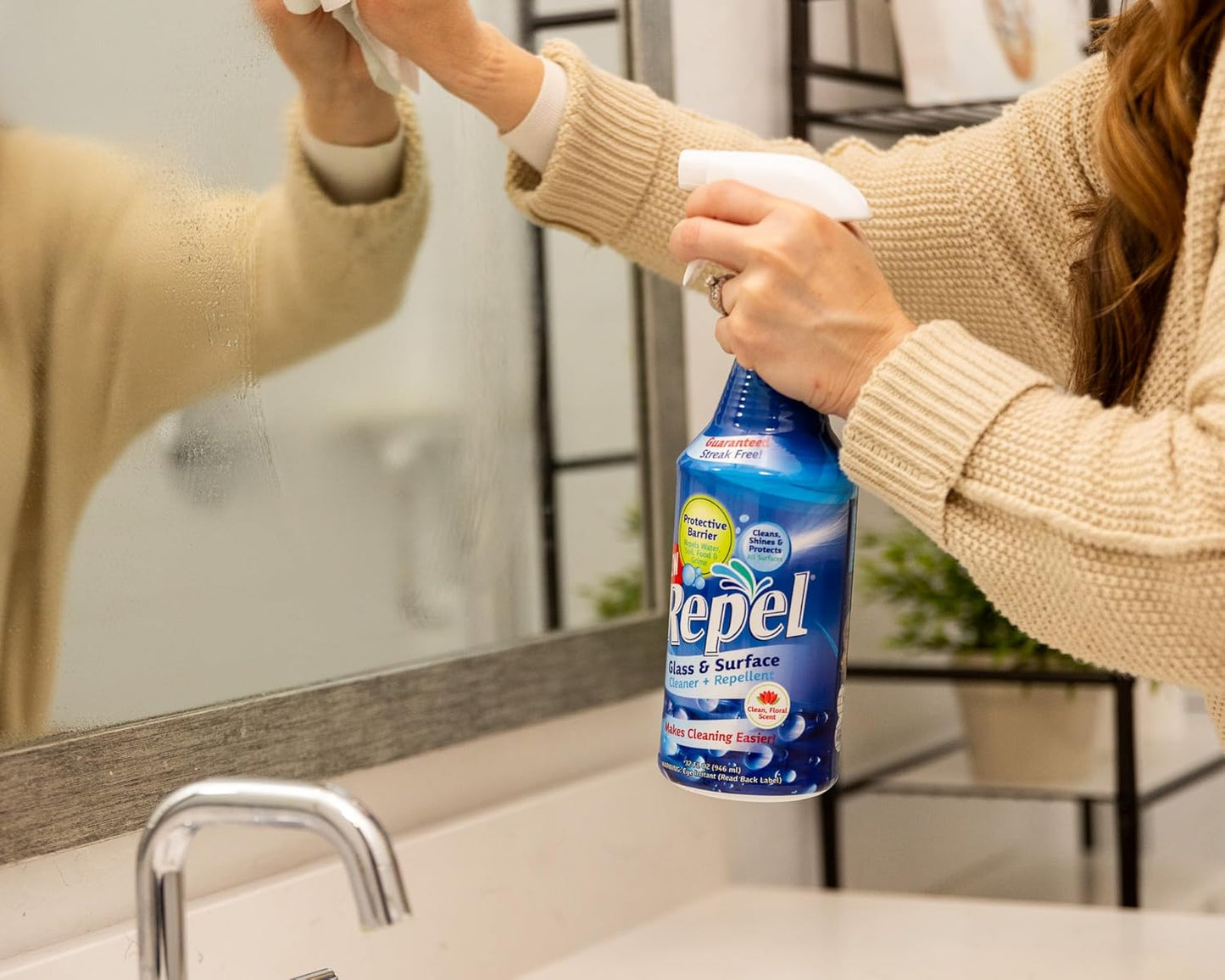 Clean-X REPEL Glass & Surface Cleaner 32 fl. oz. - Cleans & Repels water spots and dirt on glass