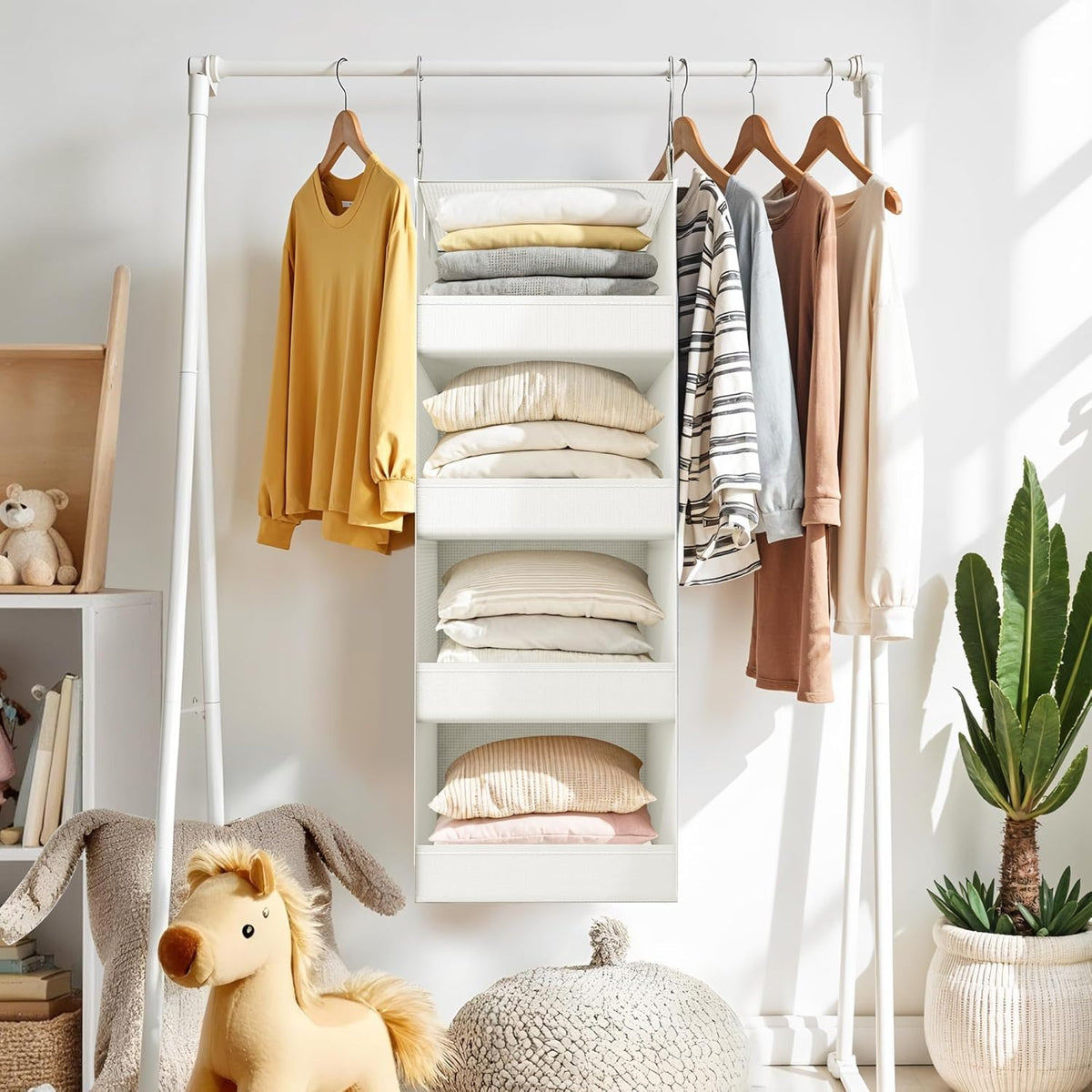 GRANNY SAYS 4-Shelf Hanging Organizer, Closet Hanging Shelves, Closet Hanging Storage Organizers