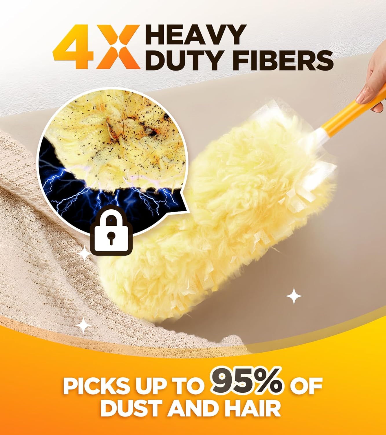 30 Count Heavy Duty Duster Refills for Swiffer, Multisurface 360° Larger Size Dusters with 4X