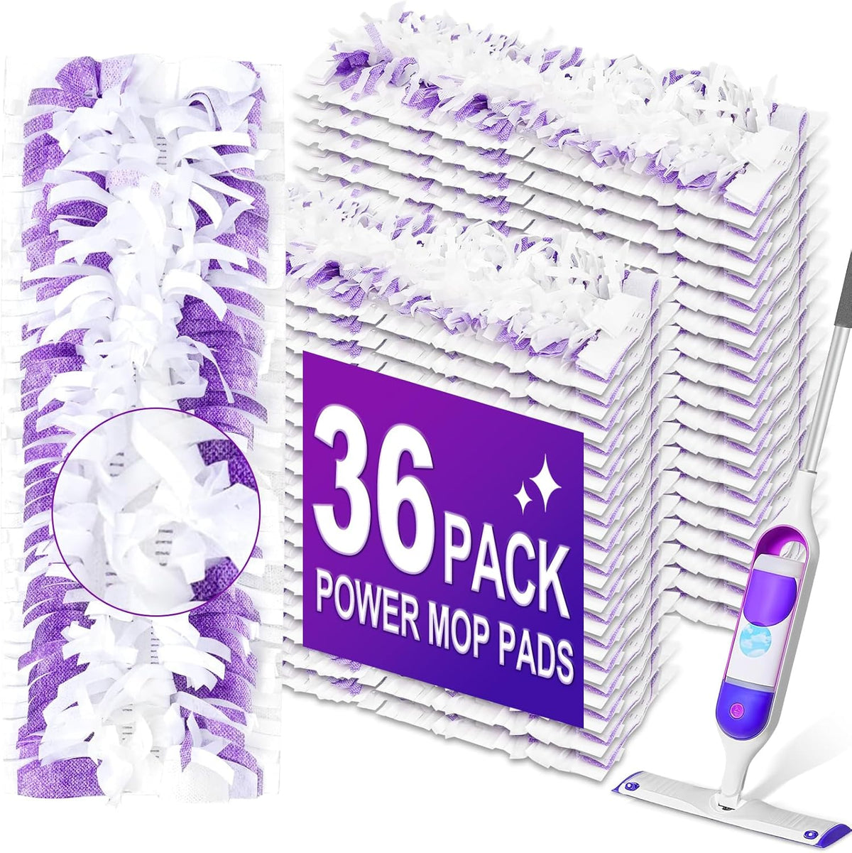 36 Count Power Mop Pads Refills for Swiffer Power Mop Pads,Compatible with Swiffer Power Mop
