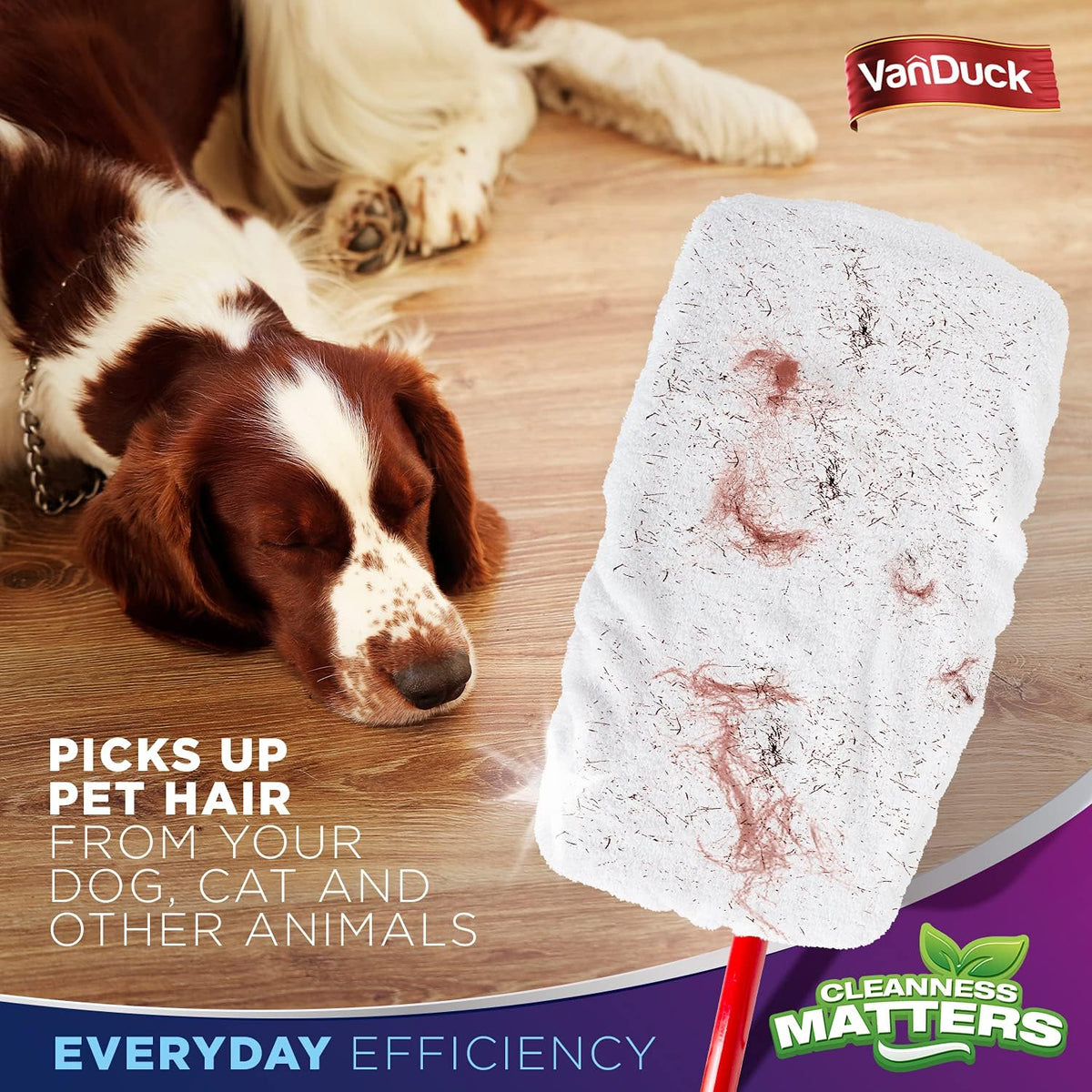 VanDuck 100% Cotton Terry Mop Pads 15x8 Inches 3-Pack, Terry Cloth Mop Covers (Handle is Not