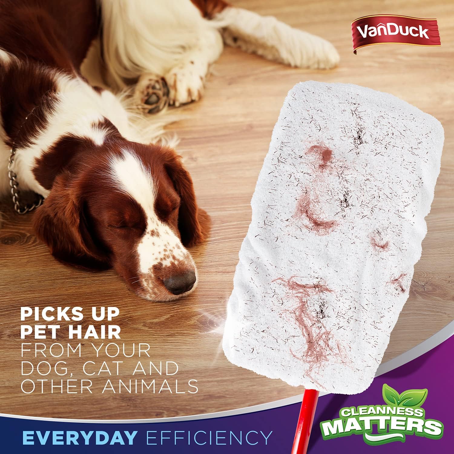 VanDuck 100% Cotton Terry Mop Pads 15x8 Inches 3-Pack, Terry Cloth Mop Covers (Handle is Not