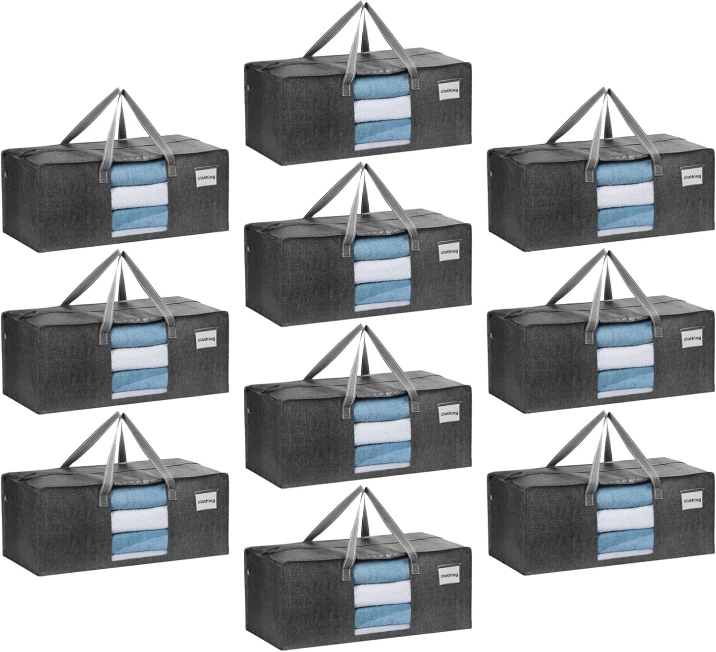 VENO 10 Pack Moving Bags Extra Large Storage Bags for College Move-In, Heavy-Duty Storage Totes