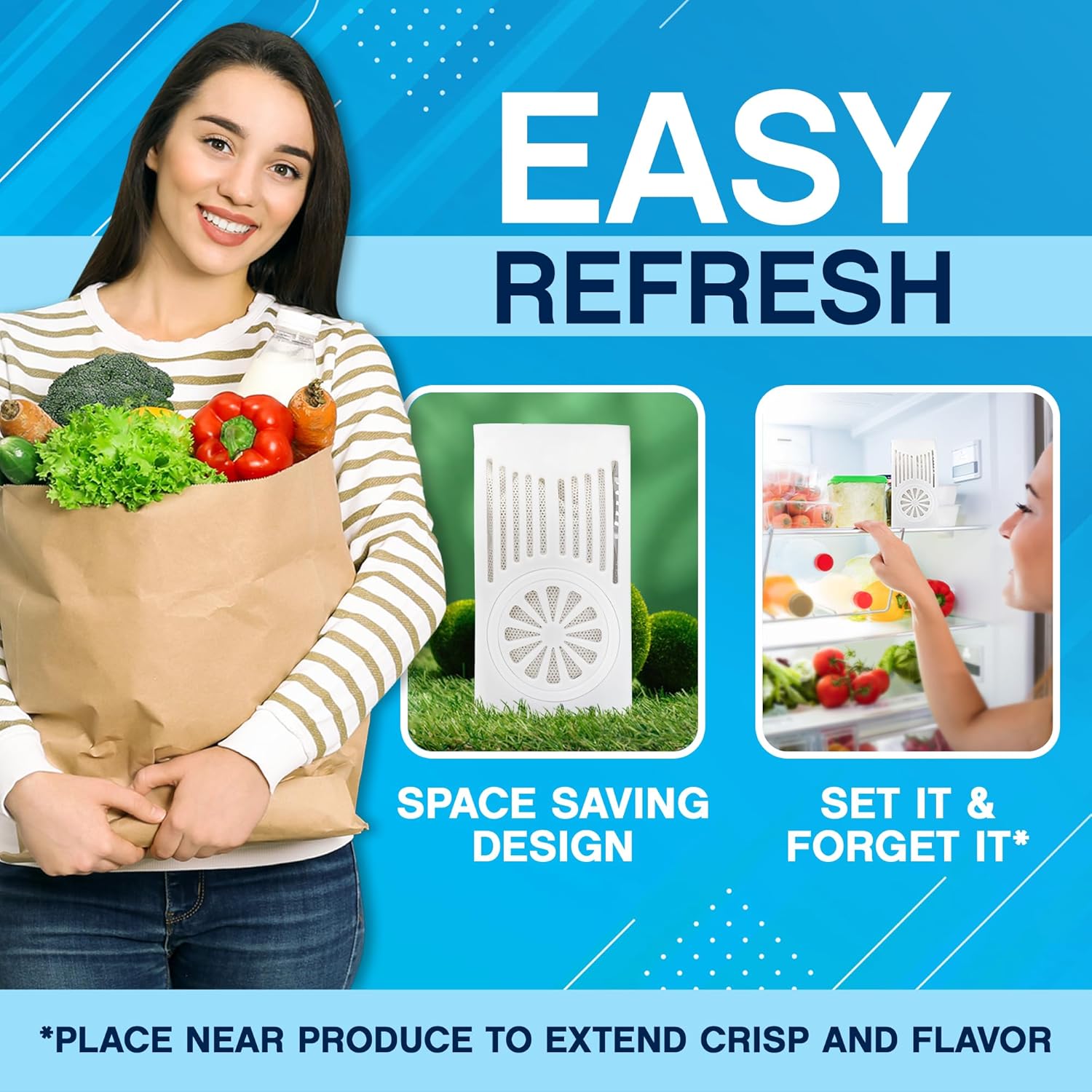 NonScents Refrigerator Deodorizer – Odor Eliminator for Fridge & Freezer – Outshines Baking Soda &