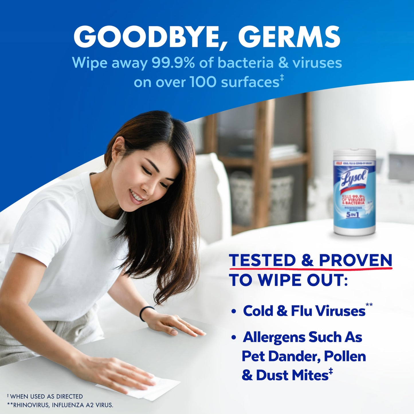 Lysol Disinfecting Wipes, Multi-Surface Cleaner, Crisp Linen, 80 ct.