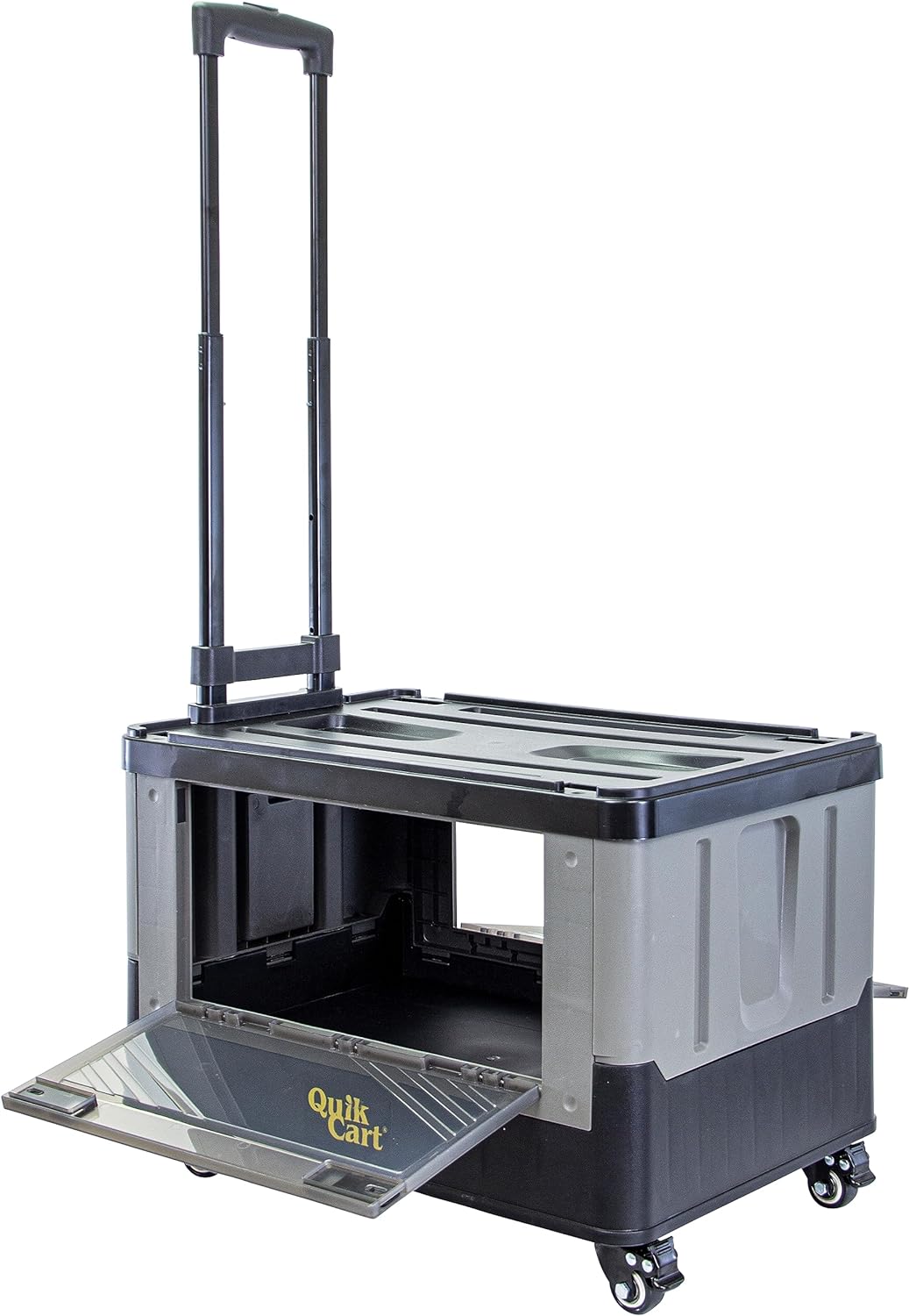 dbest products Quik Cart Extended Four Wheeled Rolling Crate Teacher Utility with seat Dual