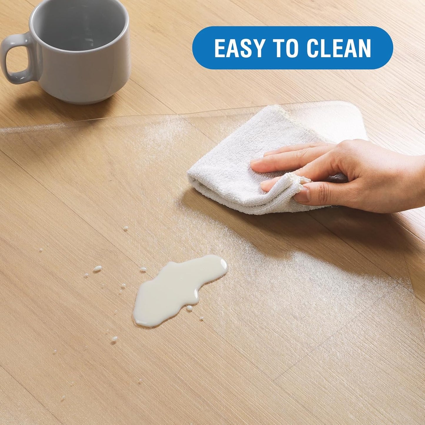 Clear Chair Mat, 75" x 60" Large Chair Mat for Hard Floors, Easy Glide Desk Mat for Rolling Chair