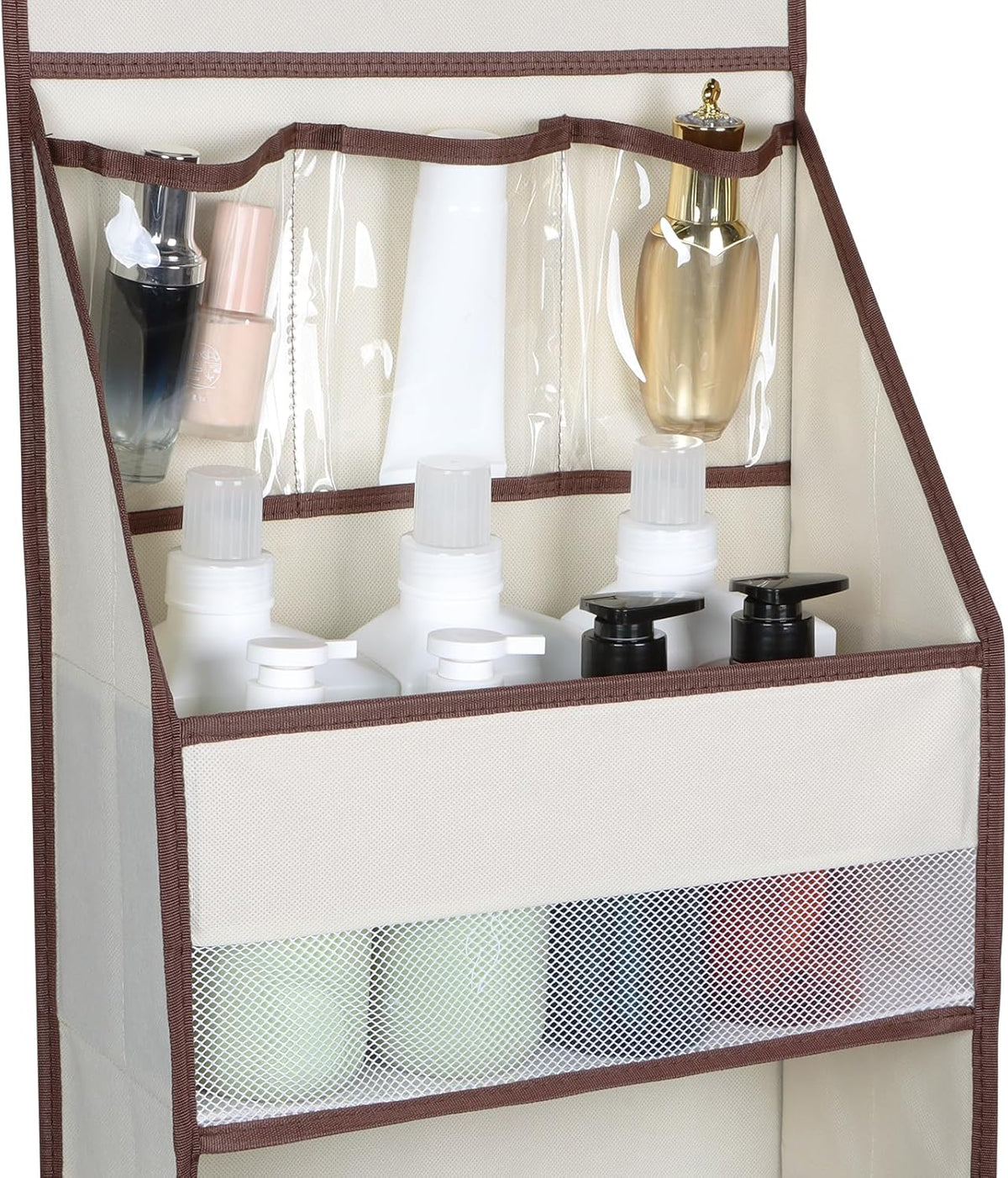 Univivi 6-Shelf Over Door Hanging Organizer Fabric Baby Door Storage with 5 Large Pockets and 3