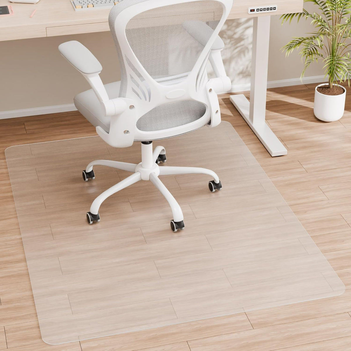 Office Chair Mat for Hardwood Floor, 58" x 44" Clear Computer/Desk Chair Mat for Hard Floor