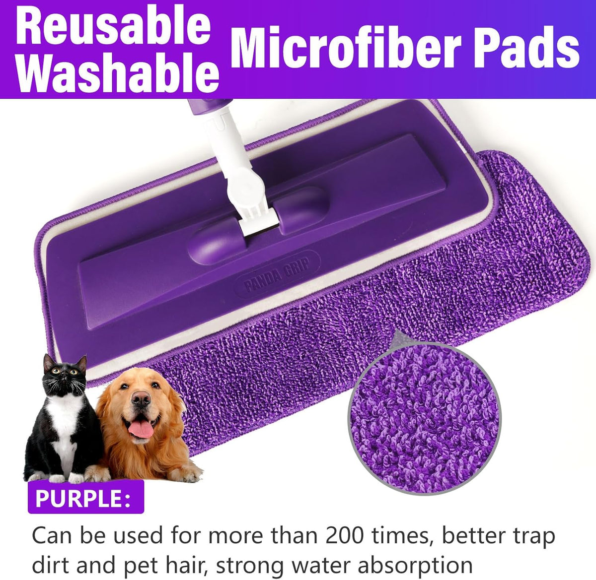 Spray Mops for Floor Cleaning Floor Mop with a Refillable Spray Bottle and 3 Washable Microfiber