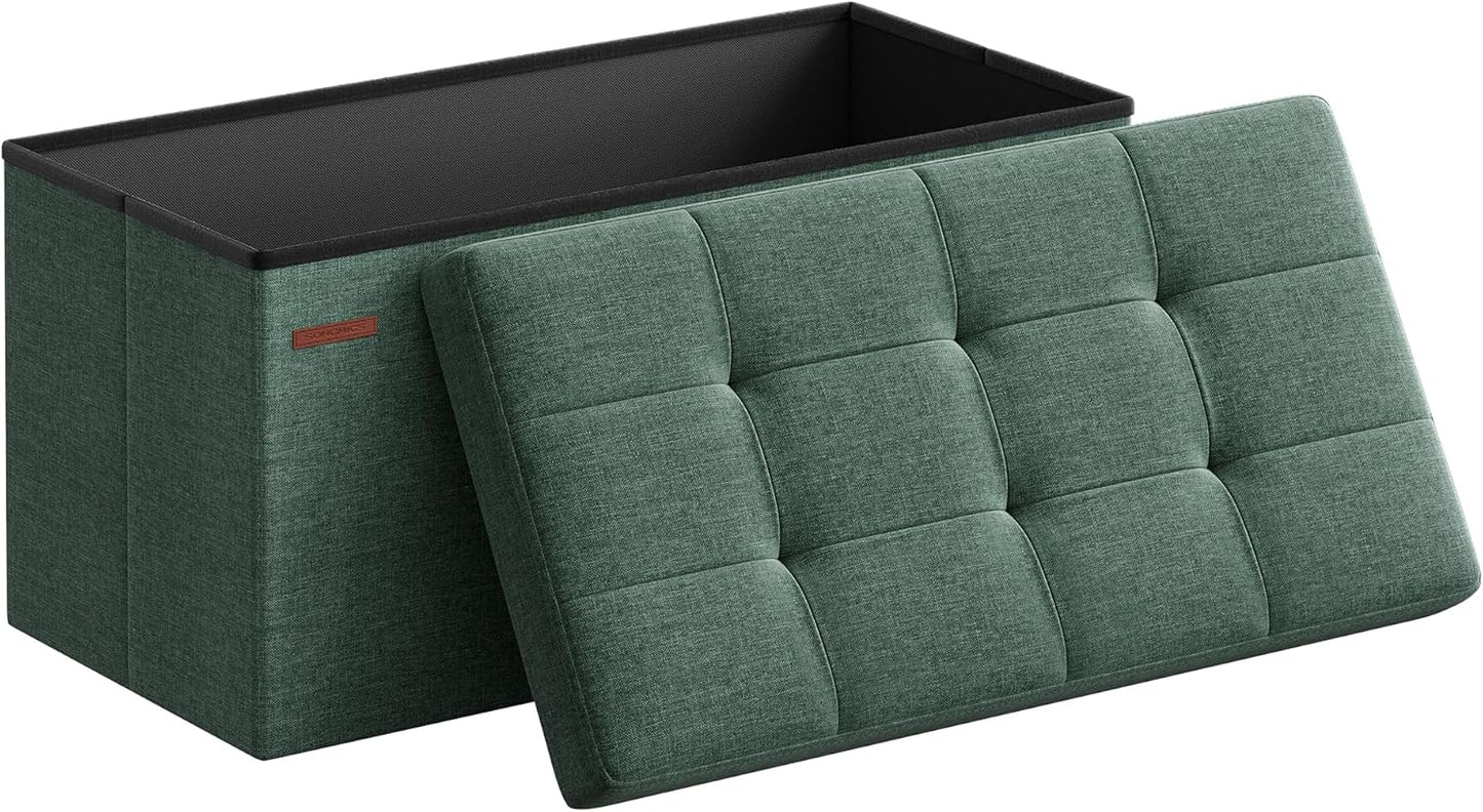 SONGMICS Mazie Collection - 30 Inches Folding Storage Ottoman Bench, Ottoman Foot Rest, End of Bed