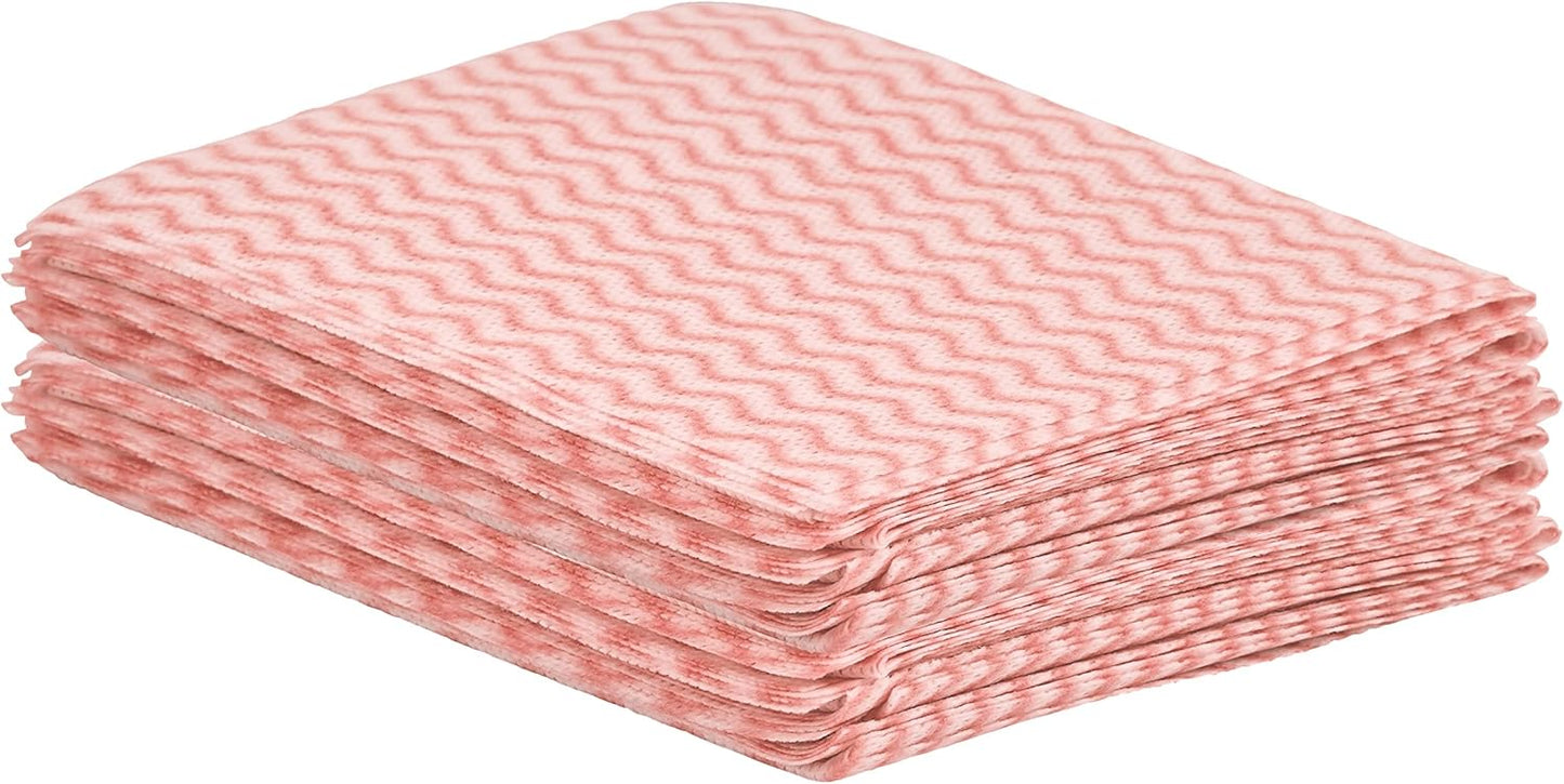 Superio Handy Wipes For Kitchen - Red Reusable Multi-Purpose Heavy-Duty Cleaning cloth for house