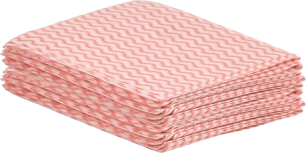 Superio Handy Wipes For Kitchen - Red Reusable Multi-Purpose Heavy-Duty Cleaning cloth for house