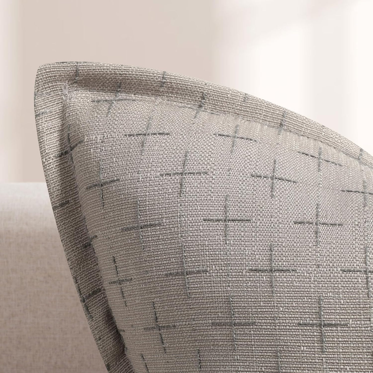 ZWJD Pillow Covers 20x20 Set of 2 Soft Polyester Textured Pillow Covers with Stylish Flange Edge