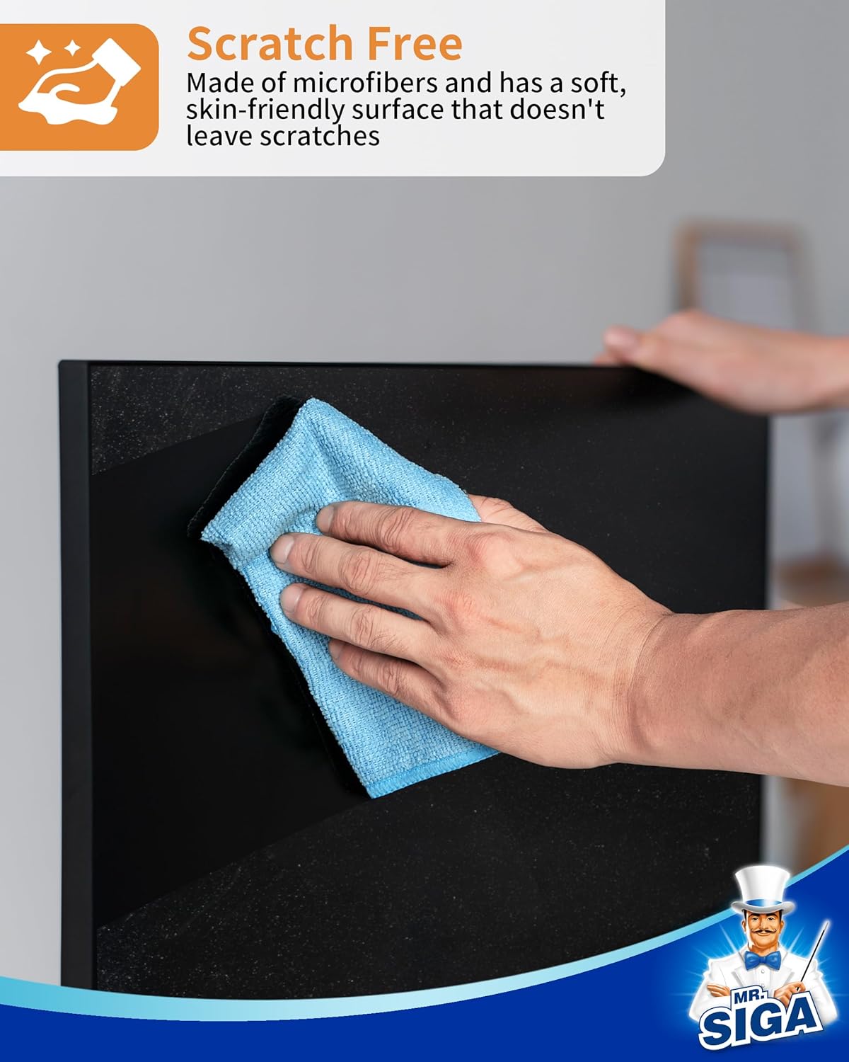 MR.SIGA Microfiber Cleaning Cloth, All-Purpose Microfiber Towels, Streak Free Cleaning Rags, Pack