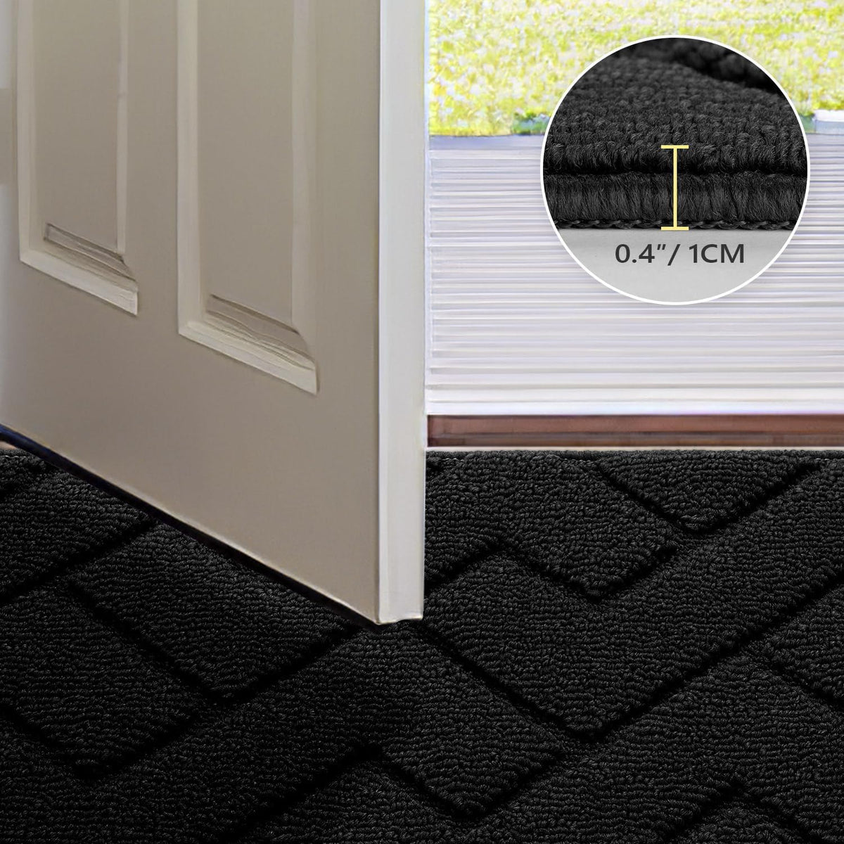 hicorfe Indoor Doormat,Front Back Door Mat Rubber Backing Non Slip Door Mats 20"x48" Absorbent