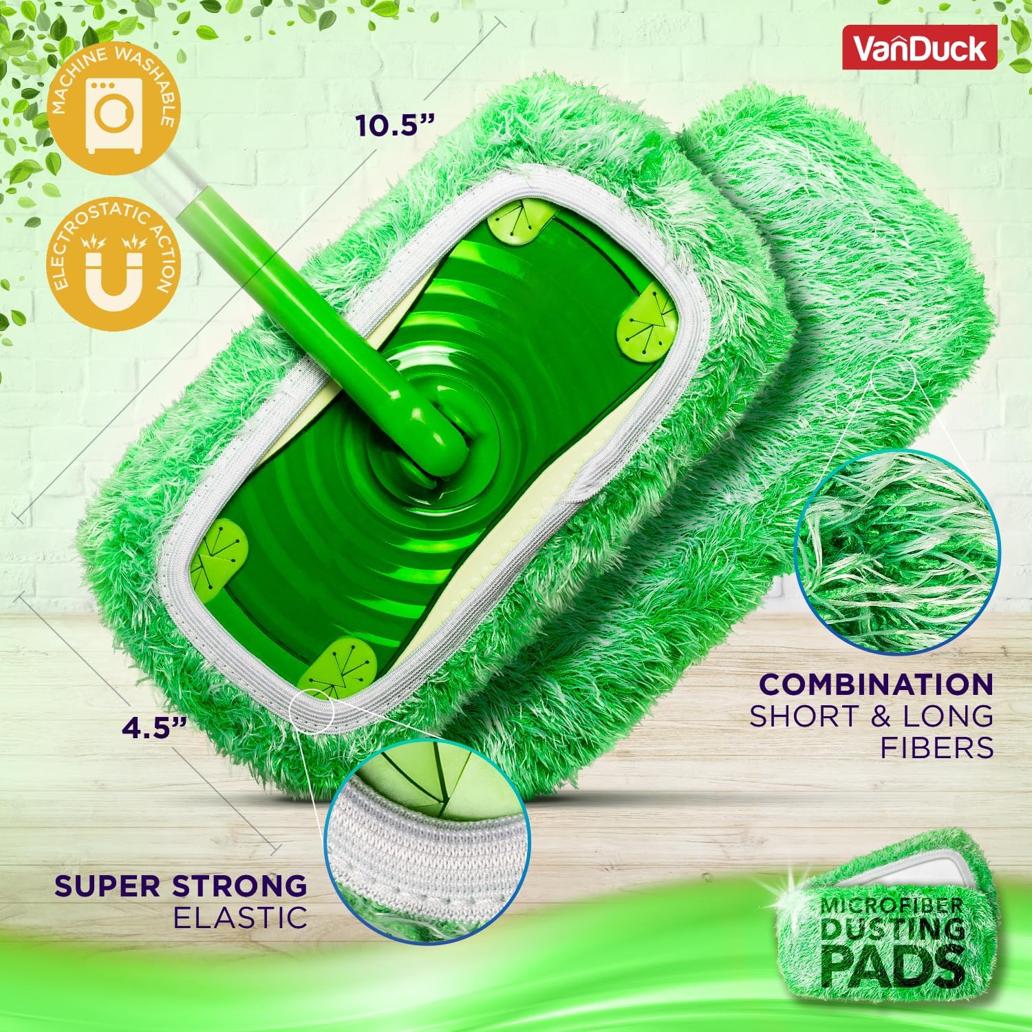 VanDuck Floor Duster Refill Compatible with Swiffer Sweeper Mop (2 Pack) - Microfiber Pet Heavy