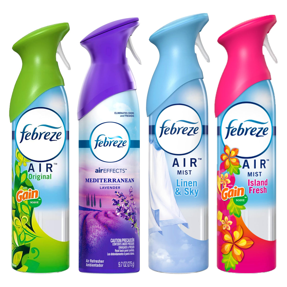 Febreze Air Freshener Odor Eliminator Spray, Assorted Scent Febreze & Bathroom Deodorizer