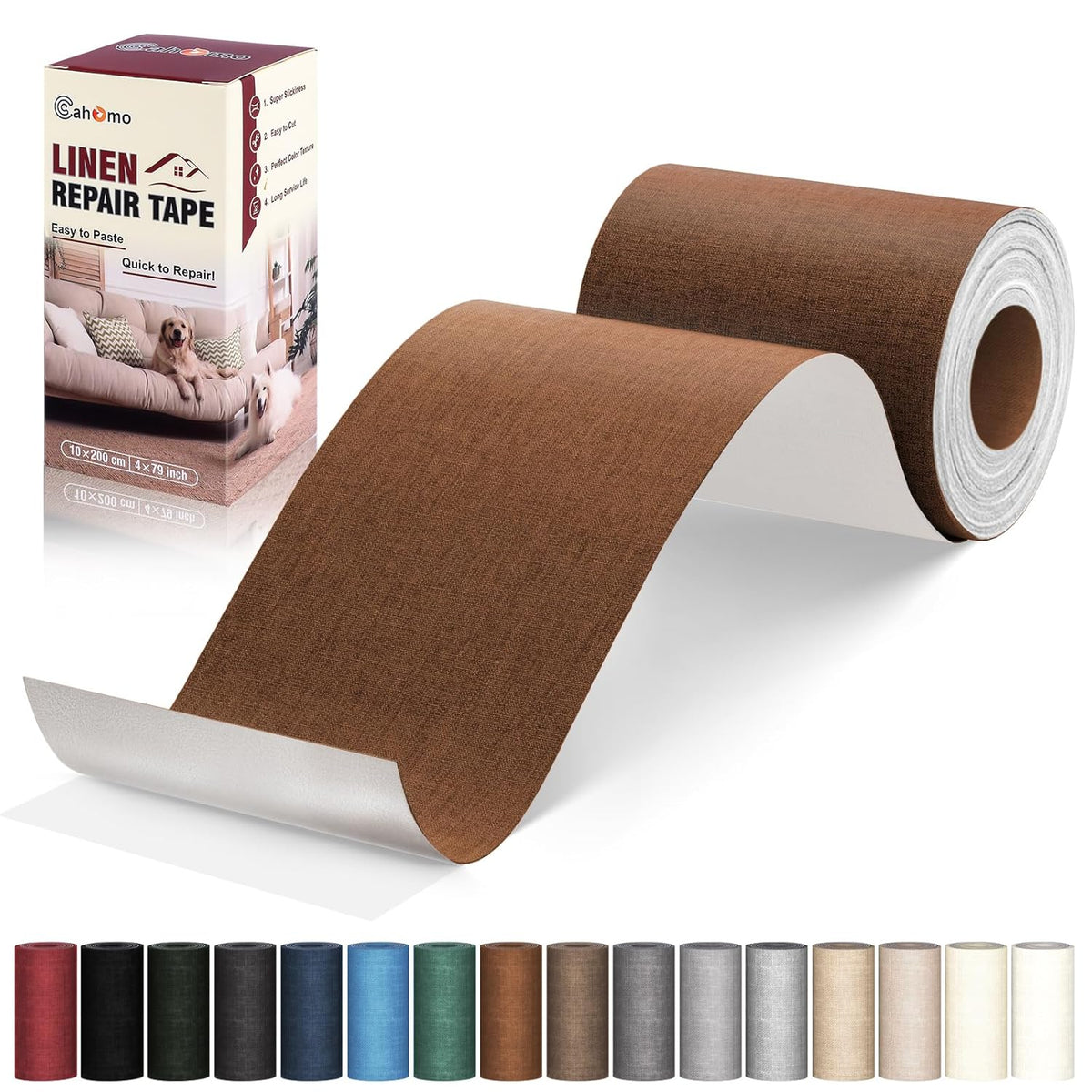 Linen Repair Tape 4x79 inch, Self Adhesive Fabric Patches, Linen Patch Tape Kit, Fabric Repair Tape