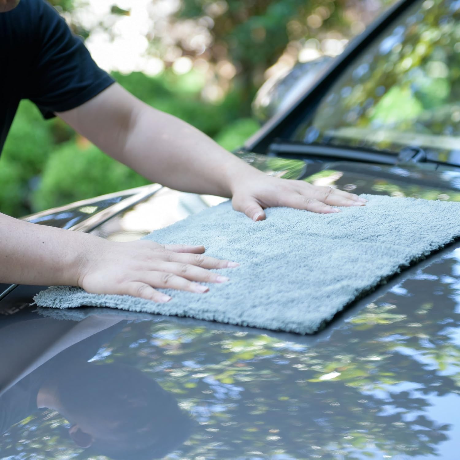 CARCAREZ Microfiber Towels for Cars, Car Drying Wash Detailing Towel with Plush Edgeless Microfiber