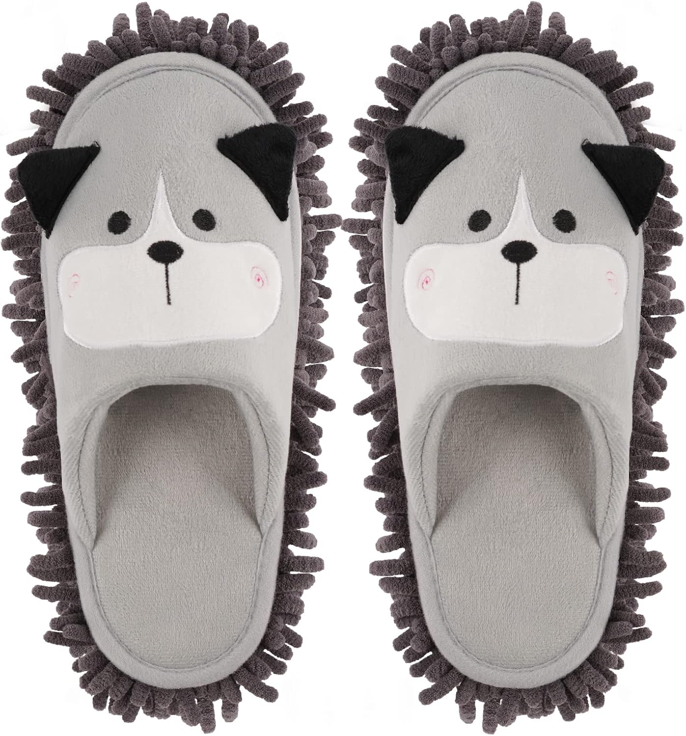 Cartoon Dog Mop Slippers Microfiber Clean Dusting Slippers Detachable Mopping Shoes for Office Home