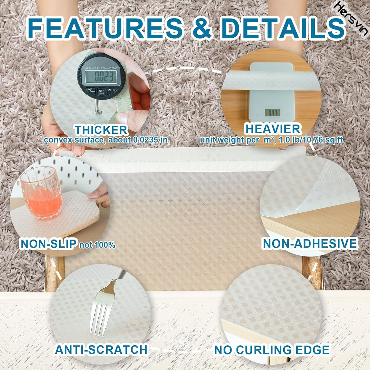 Shelf Liners 12 in x 20 ft EVA Drawer Mats, Non-Adhesive Cupboard Protector, Kitchen Cabinet Lining