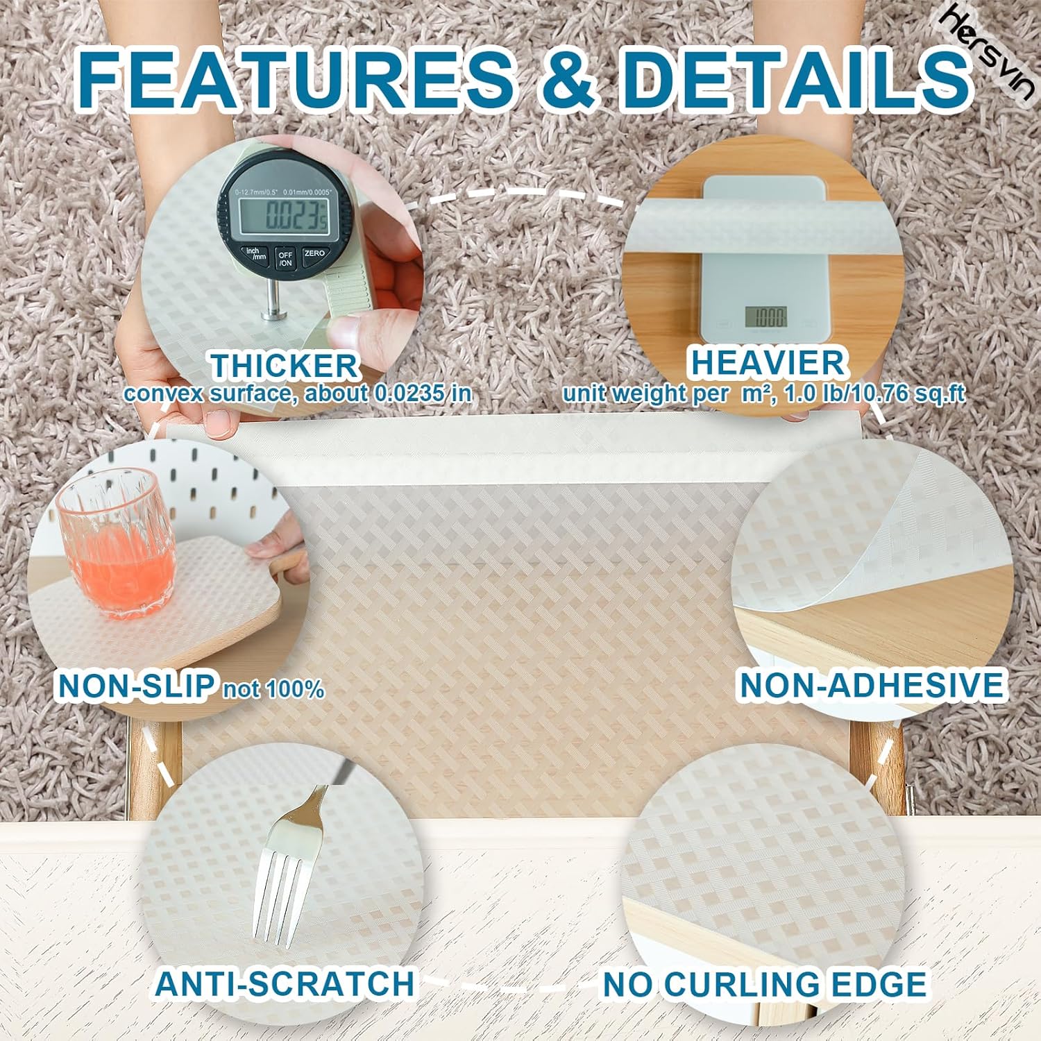 Shelf Liners 12 in x 20 ft EVA Drawer Mats, Non-Adhesive Cupboard Protector, Kitchen Cabinet Lining
