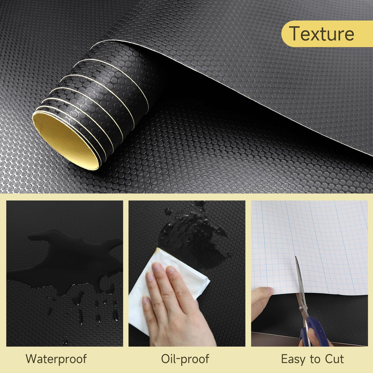 WochiTV Adhesive Shelf Liner 11.8 X 59 Inches Peel and Stick Kitchen Liner for Cabinets, Drawers