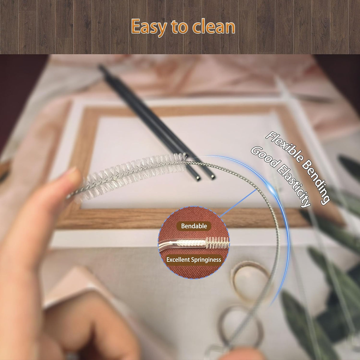 12-inch Extra Long Straw Cleaner Brush, Straw Brush Extra Long with Nylon Bristles, Straw Cleaning