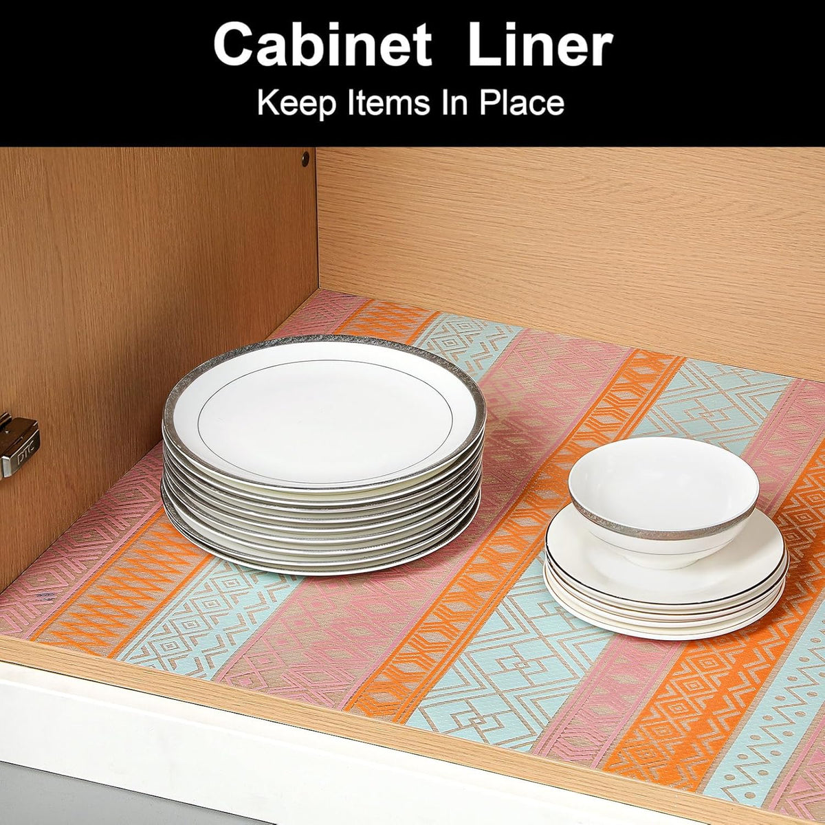 Cooyes Shelf and Drawer Liners for Kitchen Cabinets, Non Adhesive Cabinet Liner, EVA Waterproof