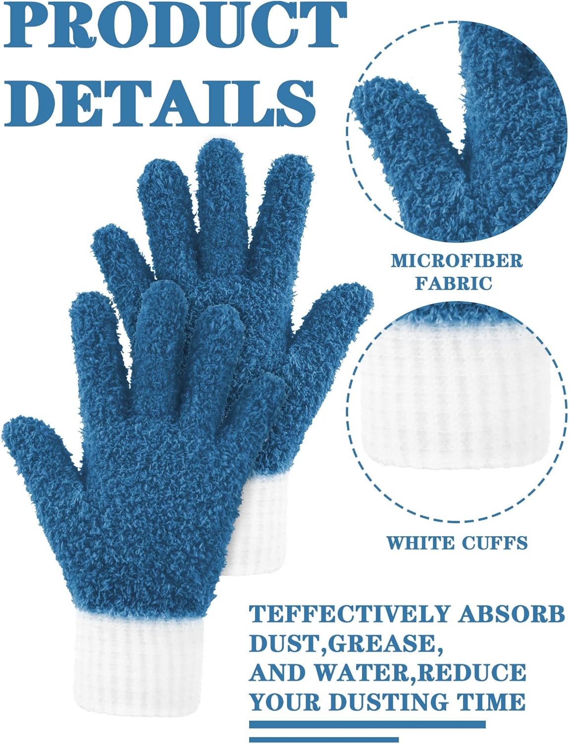 Bencailor 3 Pairs Microfiber Plant Dusting Gloves Leaf Cleaning Gloves for Indoor Plants, Blinds