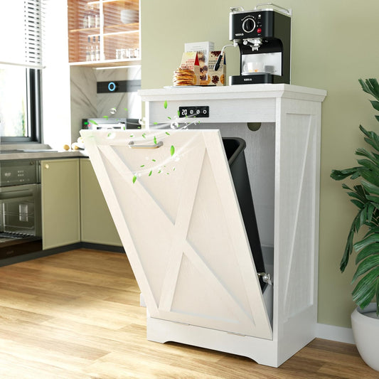 Betterhood TOLEAD Tilt Out Trash Can Cabinet, Hidden Trash Bin with Deodorizing & Negative Ion