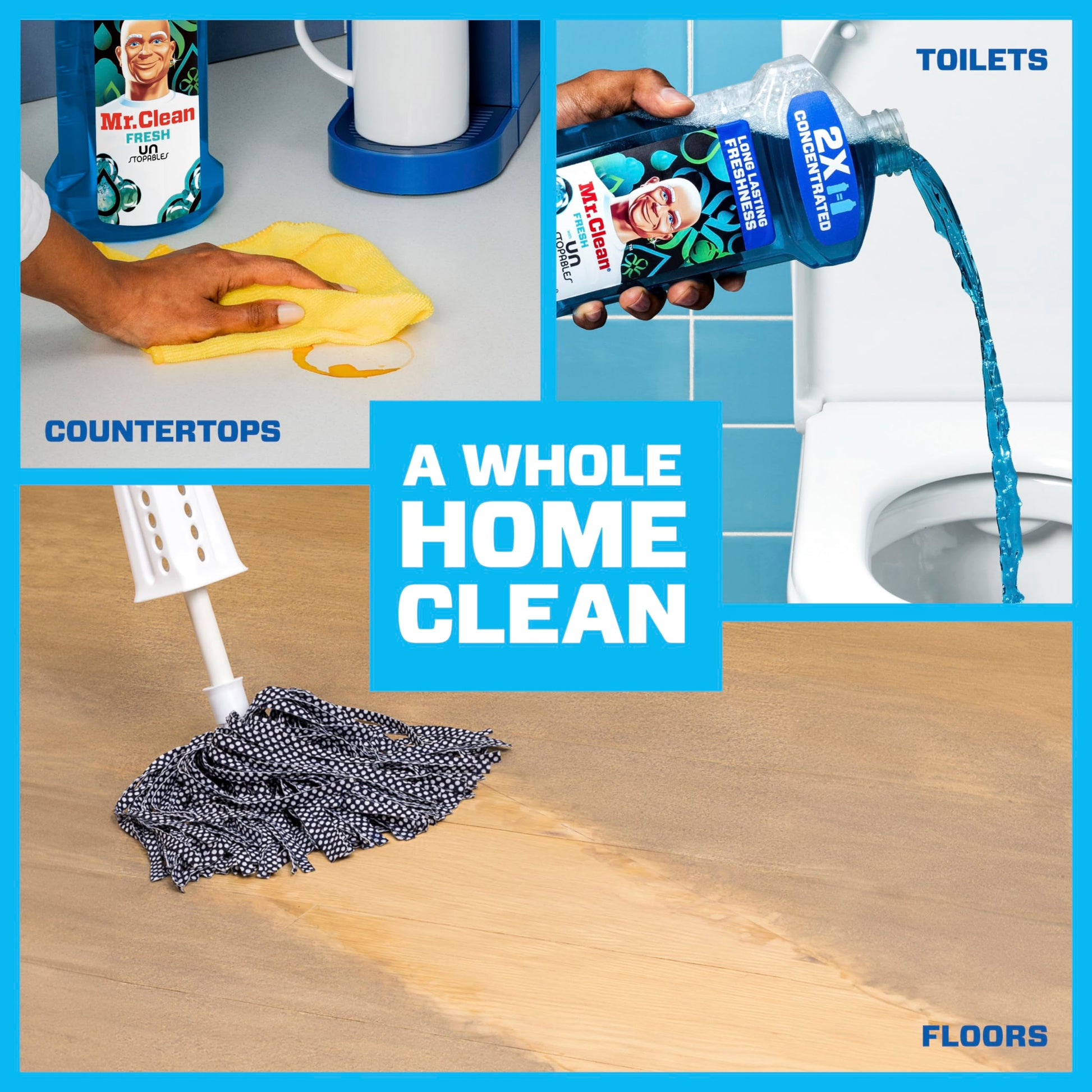 Mr. Clean 2X Concentrated Multi Surface Cleaner with Unstopables Fresh Scent 41 fl oz