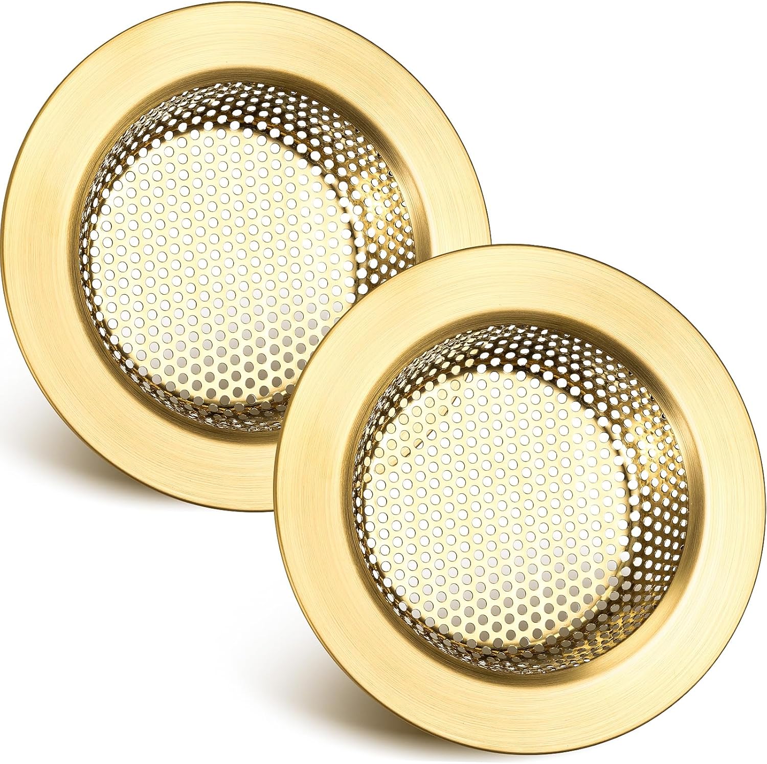 Retisee 2 Pcs Sink Strainer Stainless Steel Kitchen Sink Drain Strainer Basket Cover Mesh Hair Food