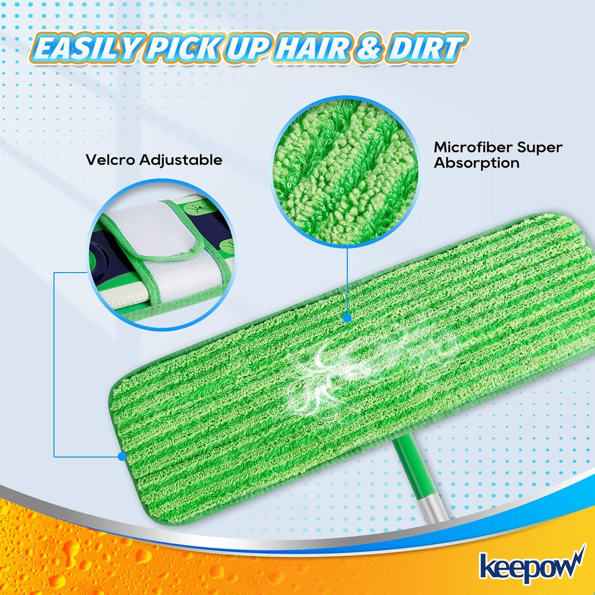 KEEPOW XL Dry Sweeping Cloths for Swiffer XL, Dry Refills for Swiffer XL Mop, Reusable Microfiber