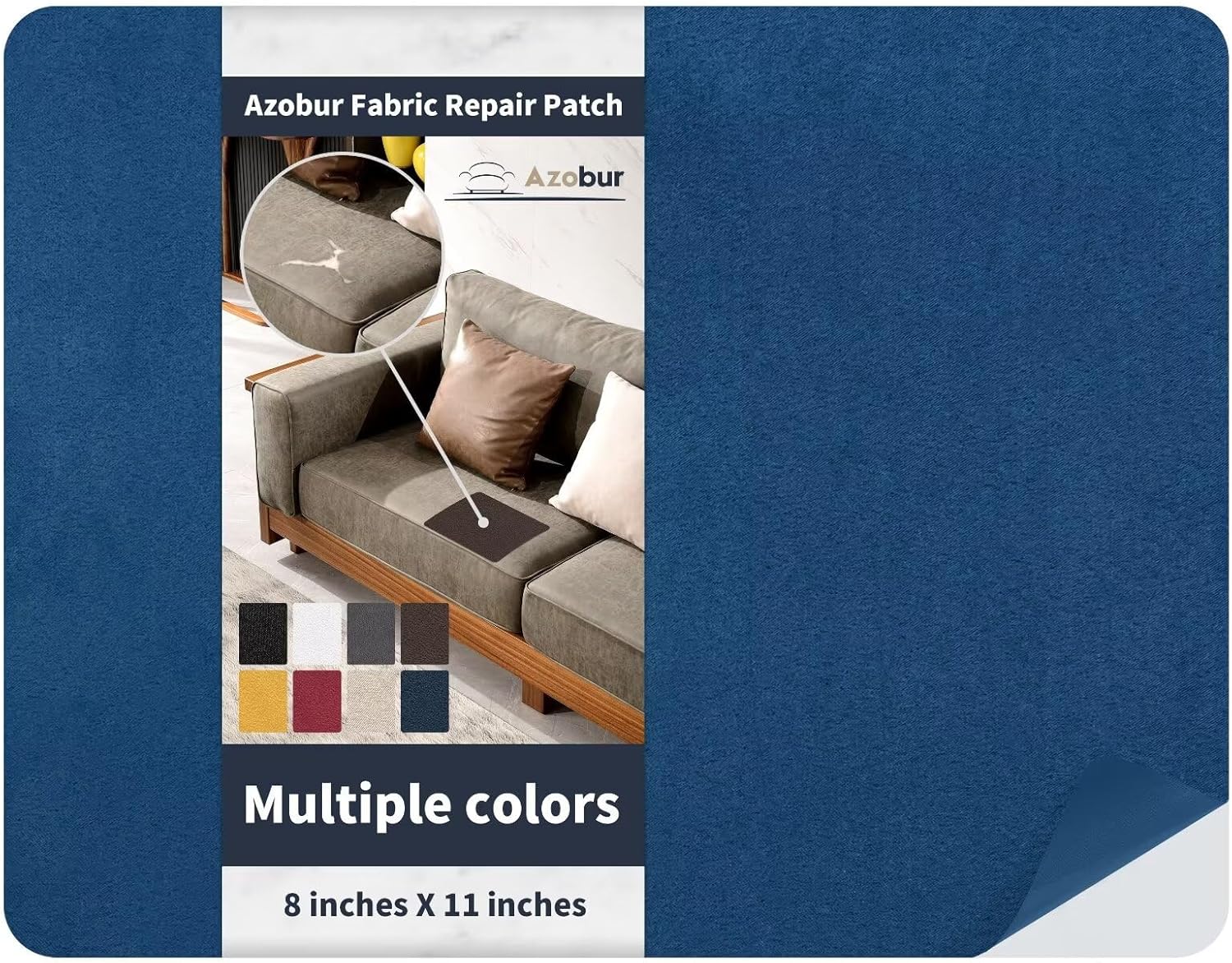 Azobur Velvet Patch,Self-Adhesive Rectangular Flannel Fabric Patch,Multicolor Available Anti