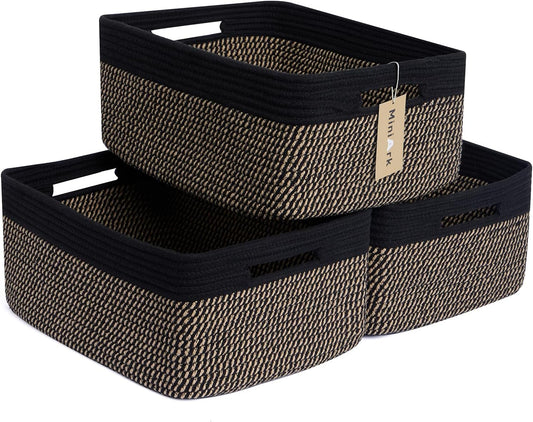 Large Storage Baskets for Shelves, Closet Organizers Bins for Clothes Blanket Towels, Baby Nursery