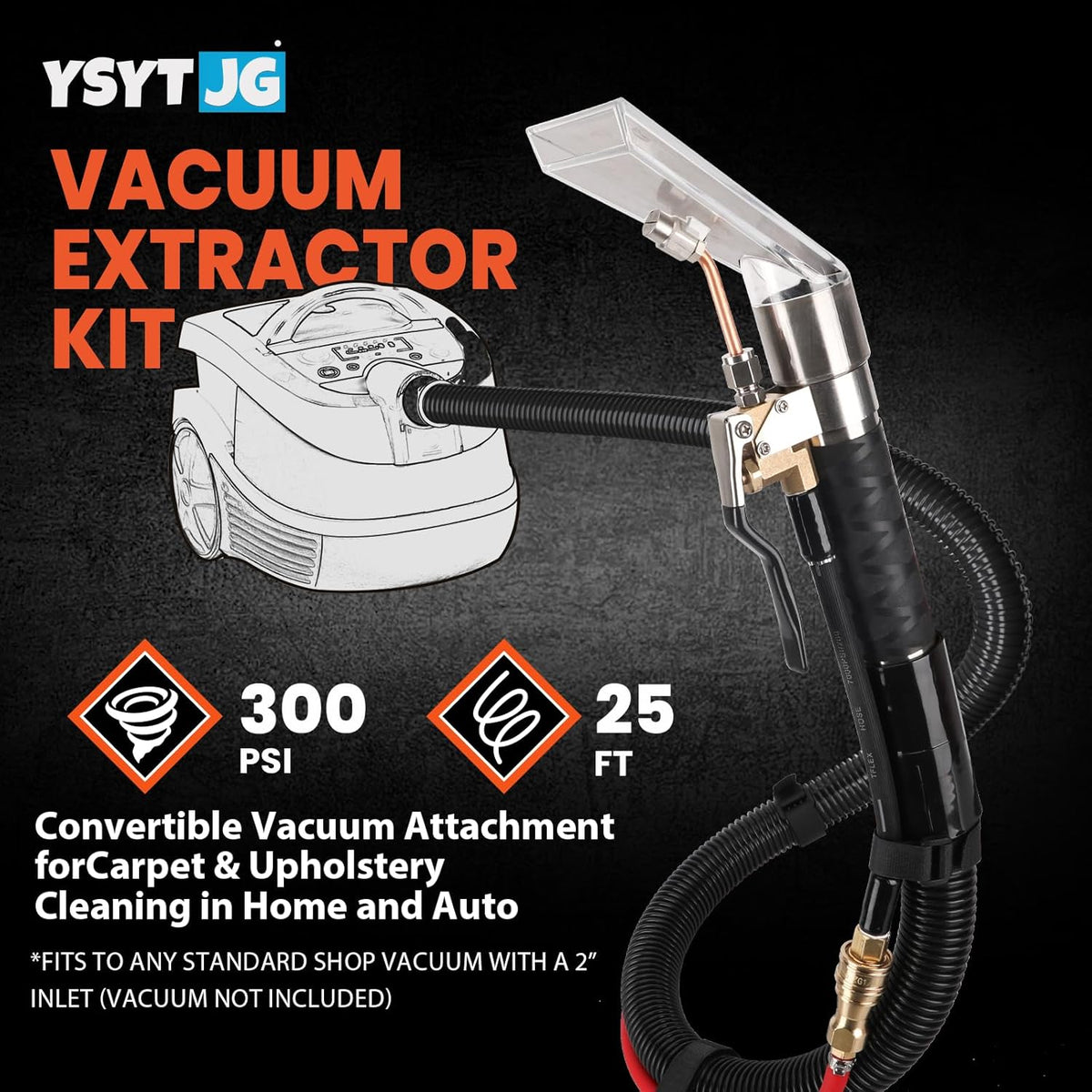 Shop Vac Extractor Kit, Better Extractor Hose Kit for Carpet & Upholstery Cleaning in Home and