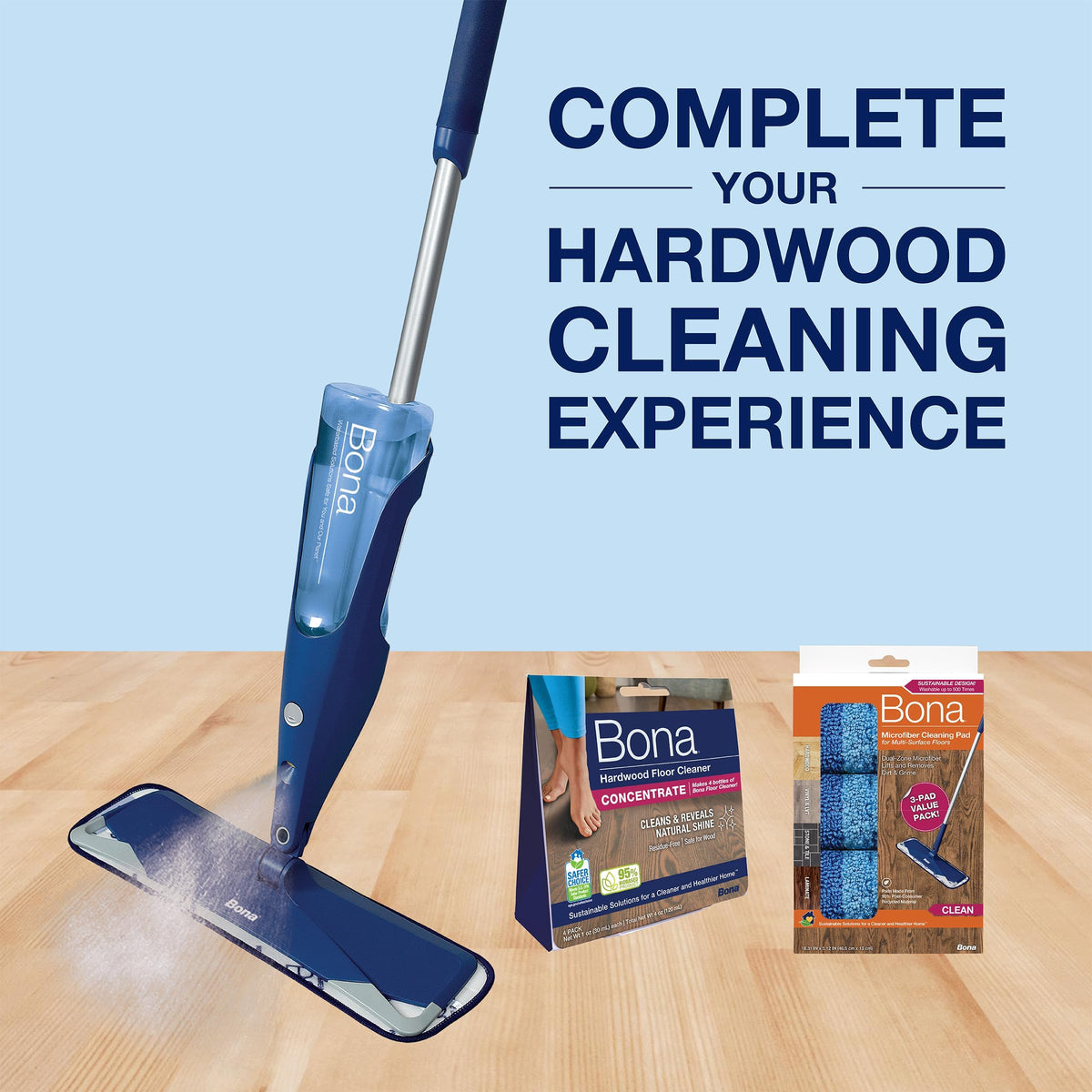 Bona Hardwood Floor Premium Spray Mop - Includes Wood Floor Cleaning Concentrate and Machine