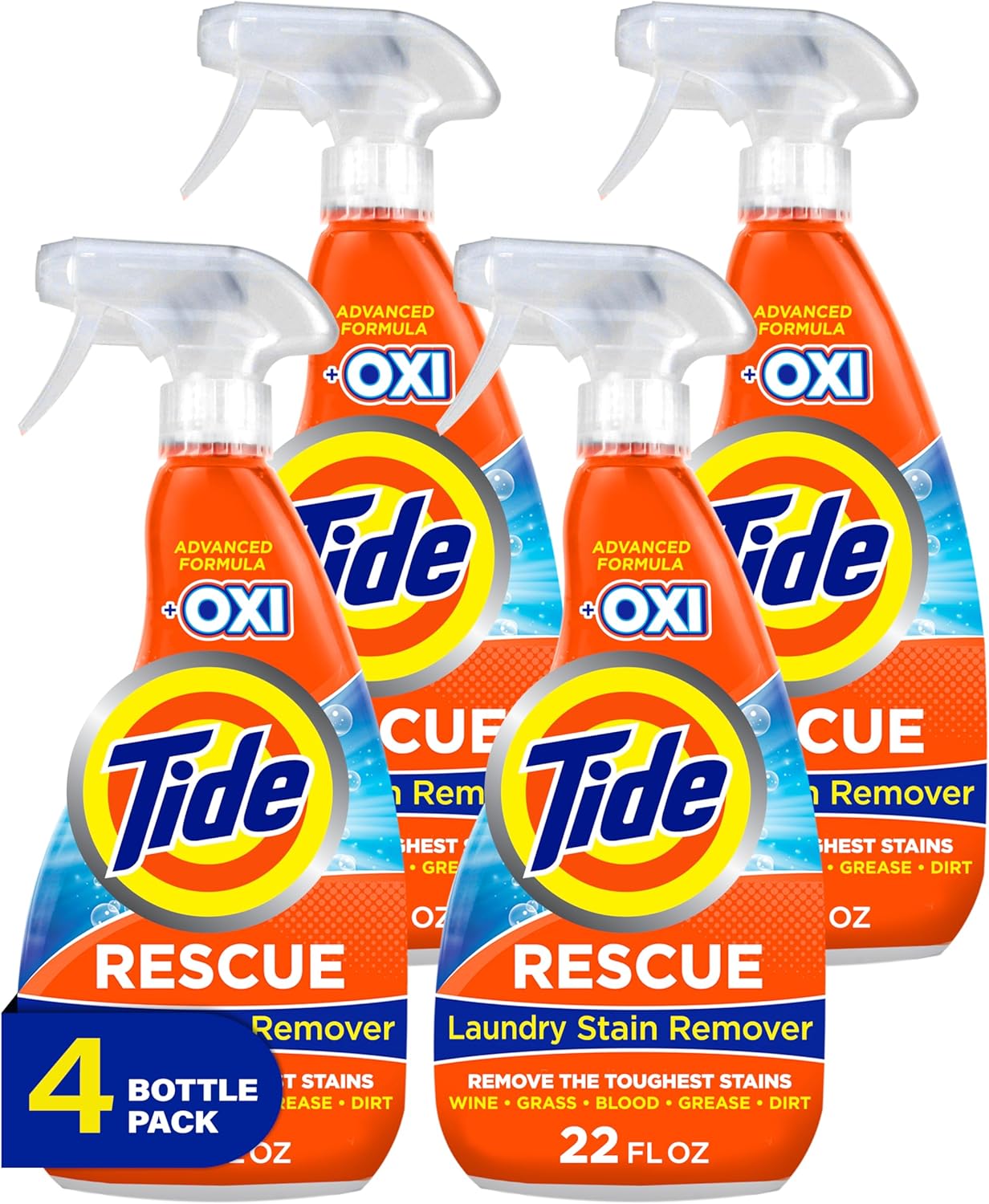 Tide Laundry Stain Remover with Oxi, Rescue Clothes, Upholstery, Carpet and more from Tough Stains