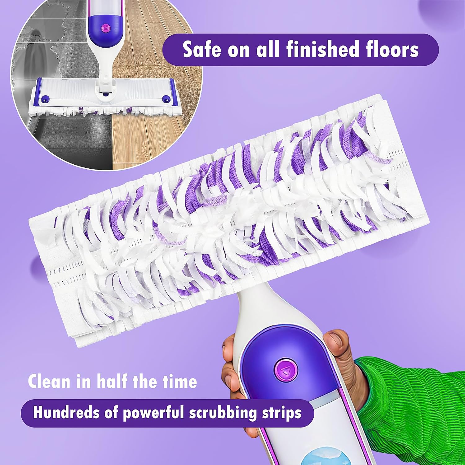 18 Count Disposable mop Pads Refills for Swiffer PowerMop Multi-Surface Mop and PowerMop Wood Mop