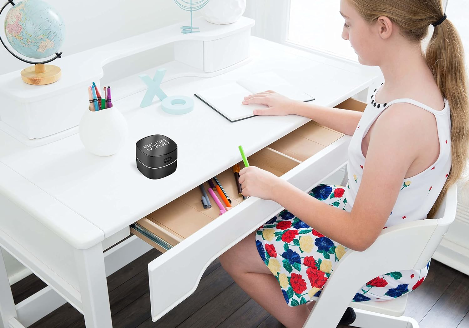 ODISTAR Counter Vacuum Cleaner,Mini Table dust Sweeper Energy with Digital Timer,Endurance up to