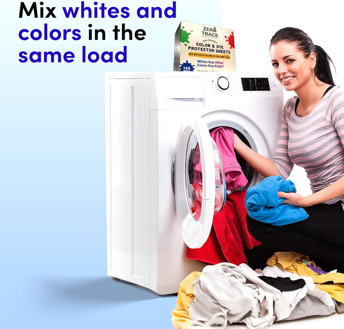 Zero Trace Color Catchers for Laundry - Protects Clothes with Color Dye Catcher,Run Remover, Color