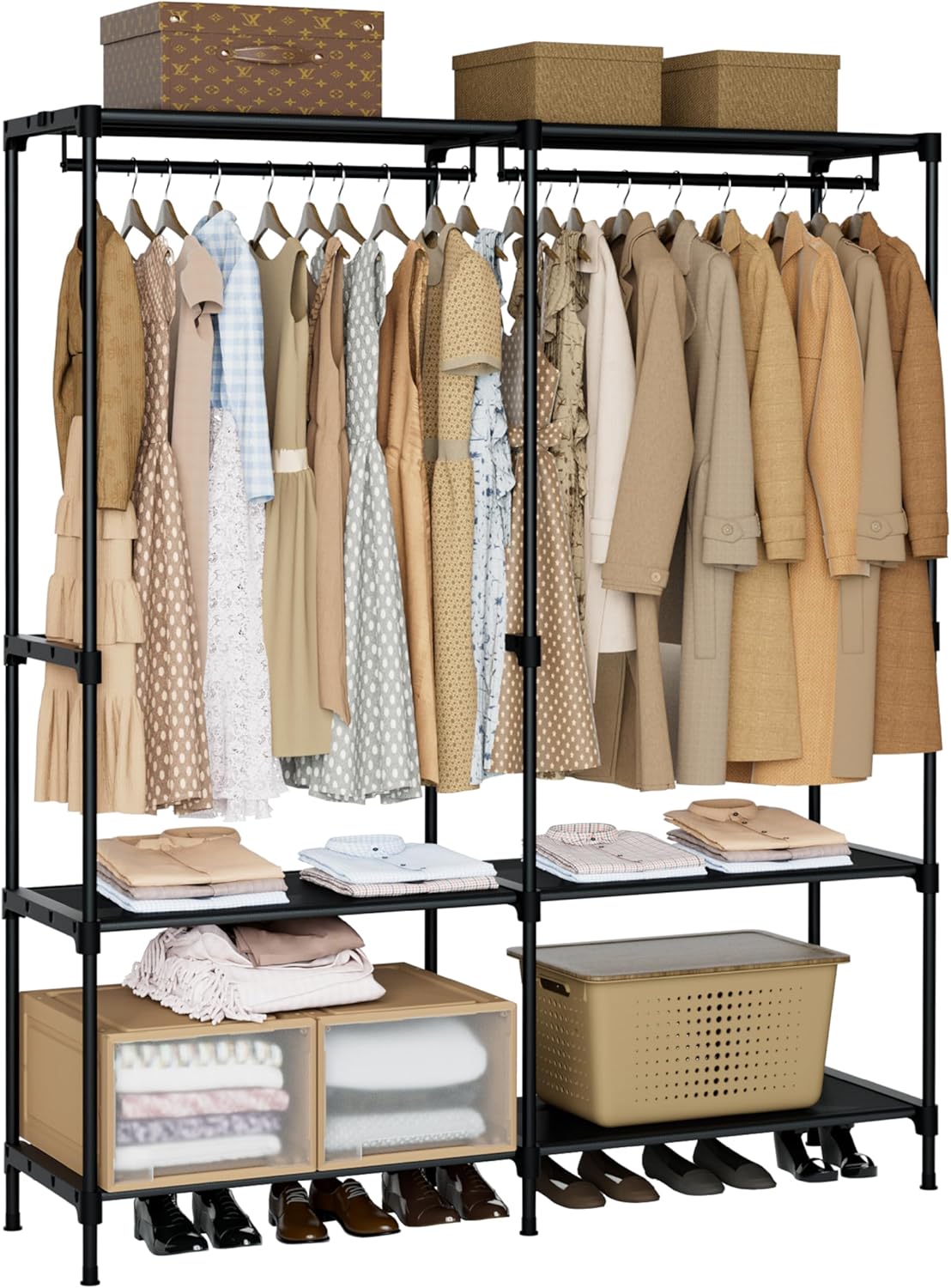 Clothes Rack, Portable Closet, 54.3 Inch Large Capacity Wardrobe Closet, Clothes Storage Organizer