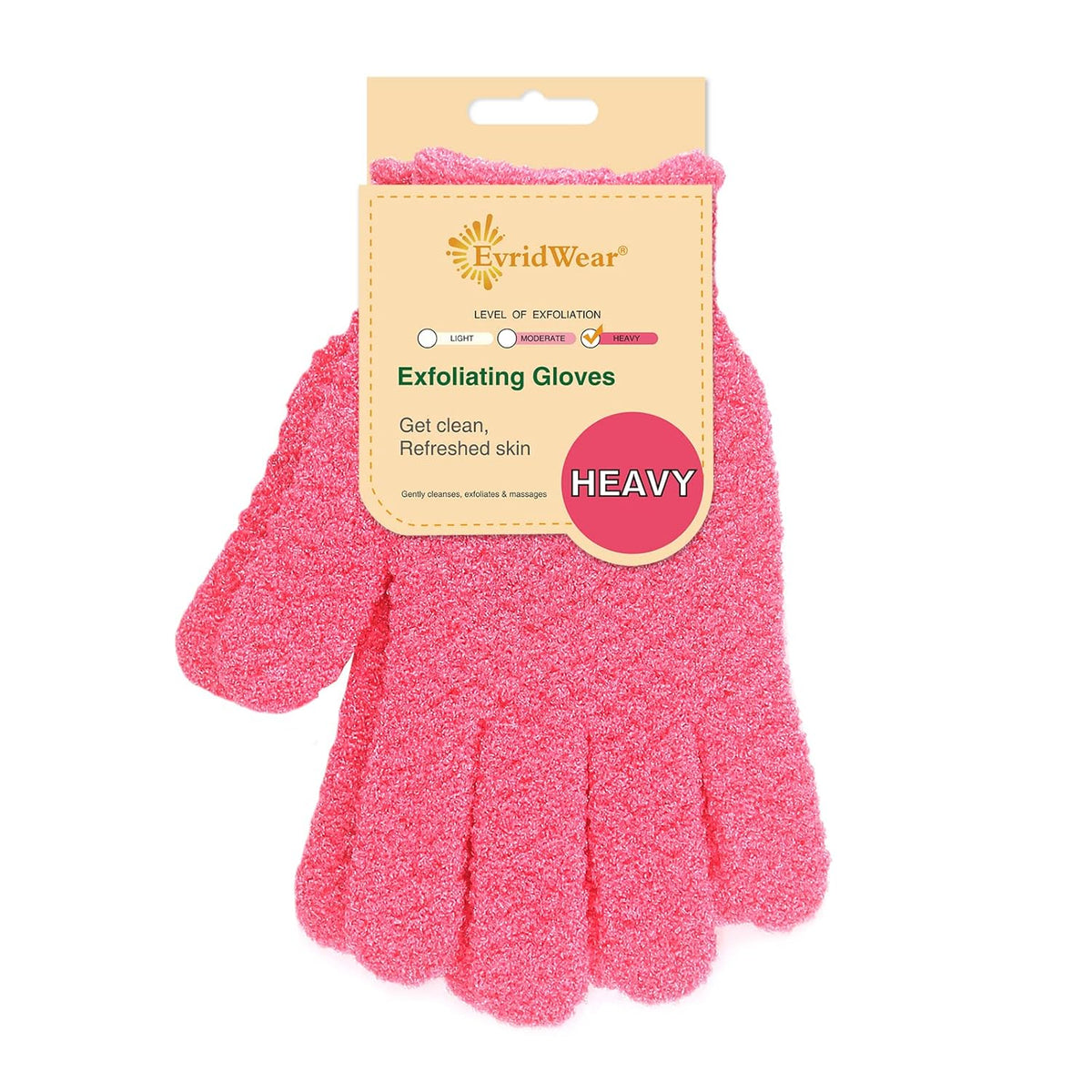 Evridwear Exfoliating Glove Shower Gloves Exfoliate Dead Skin for Dry Sensitive Skin No Irritation