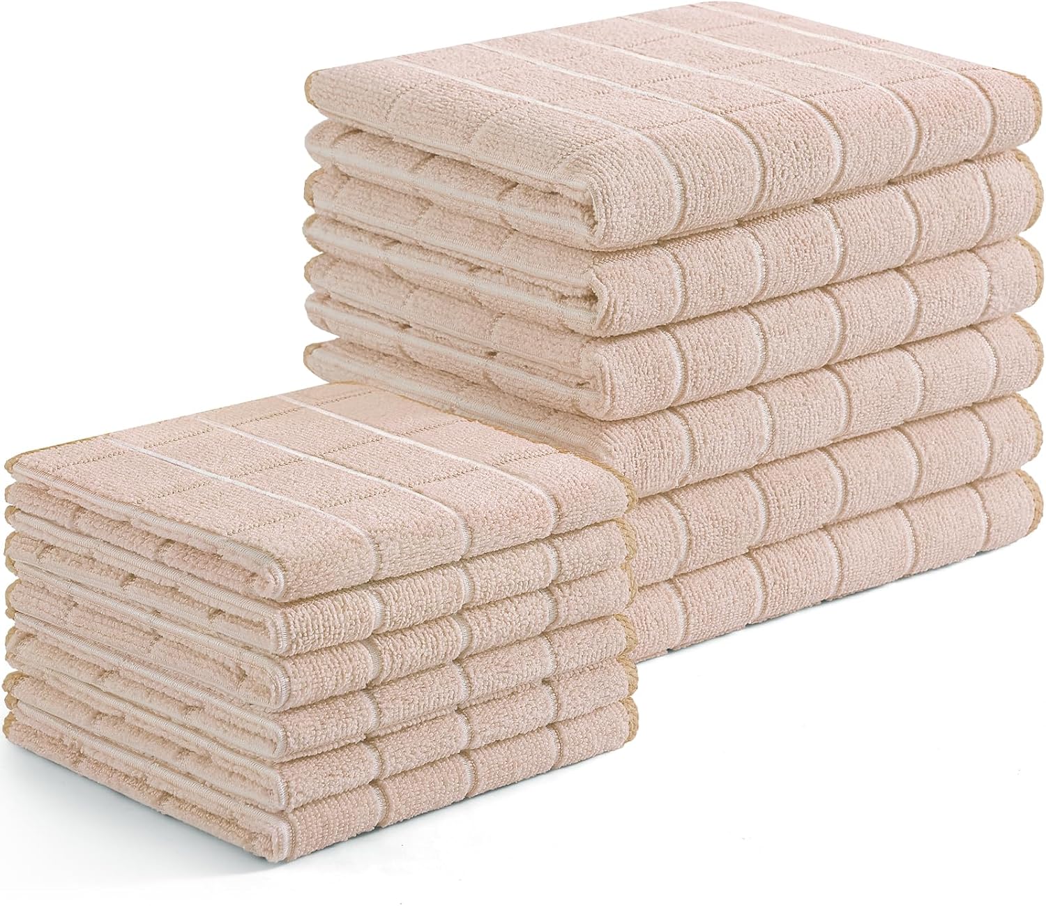 Homaxy Microfiber Kitchen Towels and Dishcloths Set, 12 Pack Soft and Absorbent Dish Hand Towels