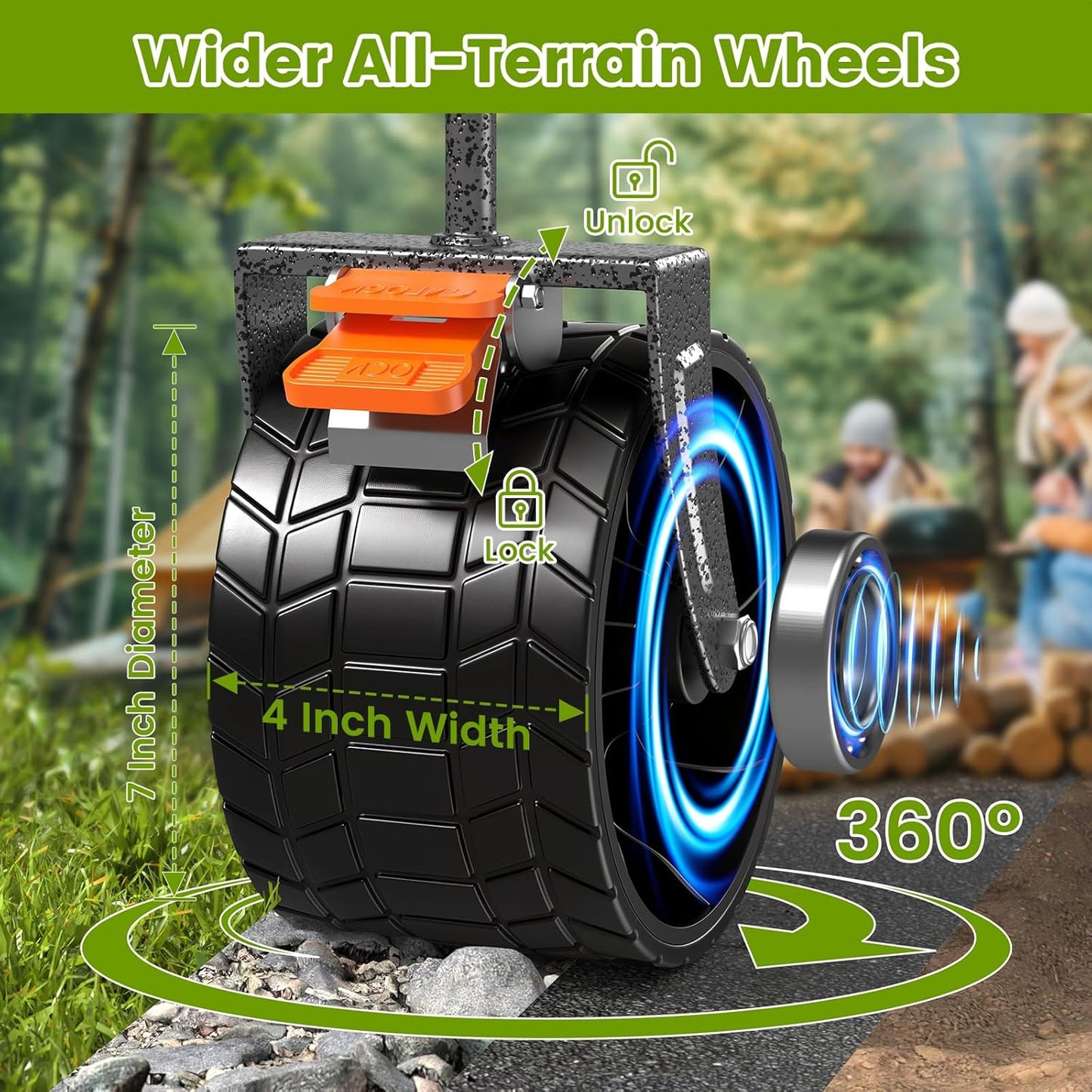 300L Collapsible Wagons Cart with Wheels Foldable, 440lbs Heavy Duty Folding Wagon, Upgraded