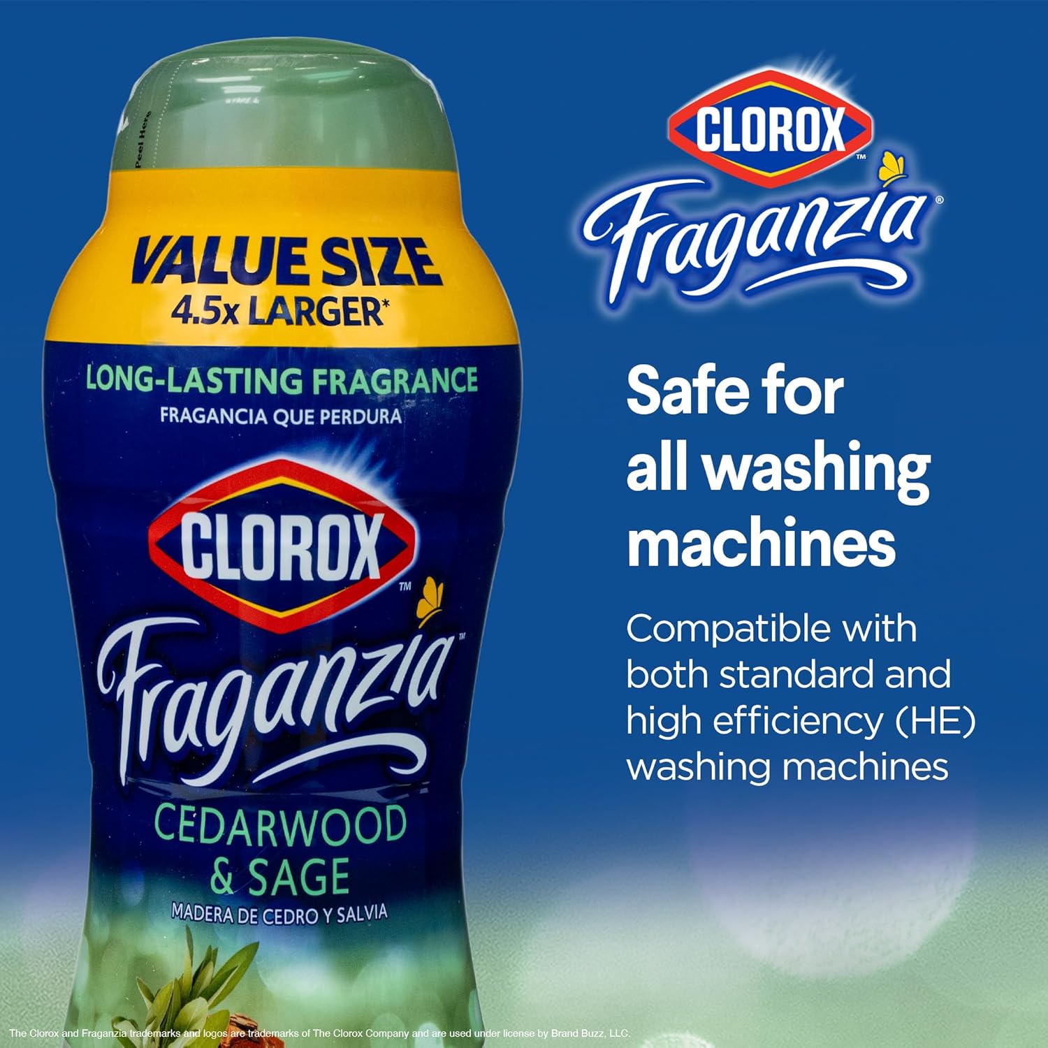 Clorox Fraganzia Laundry Scent Booster Crystals in Cedarwood & Sage Scent - Scented In-Wash