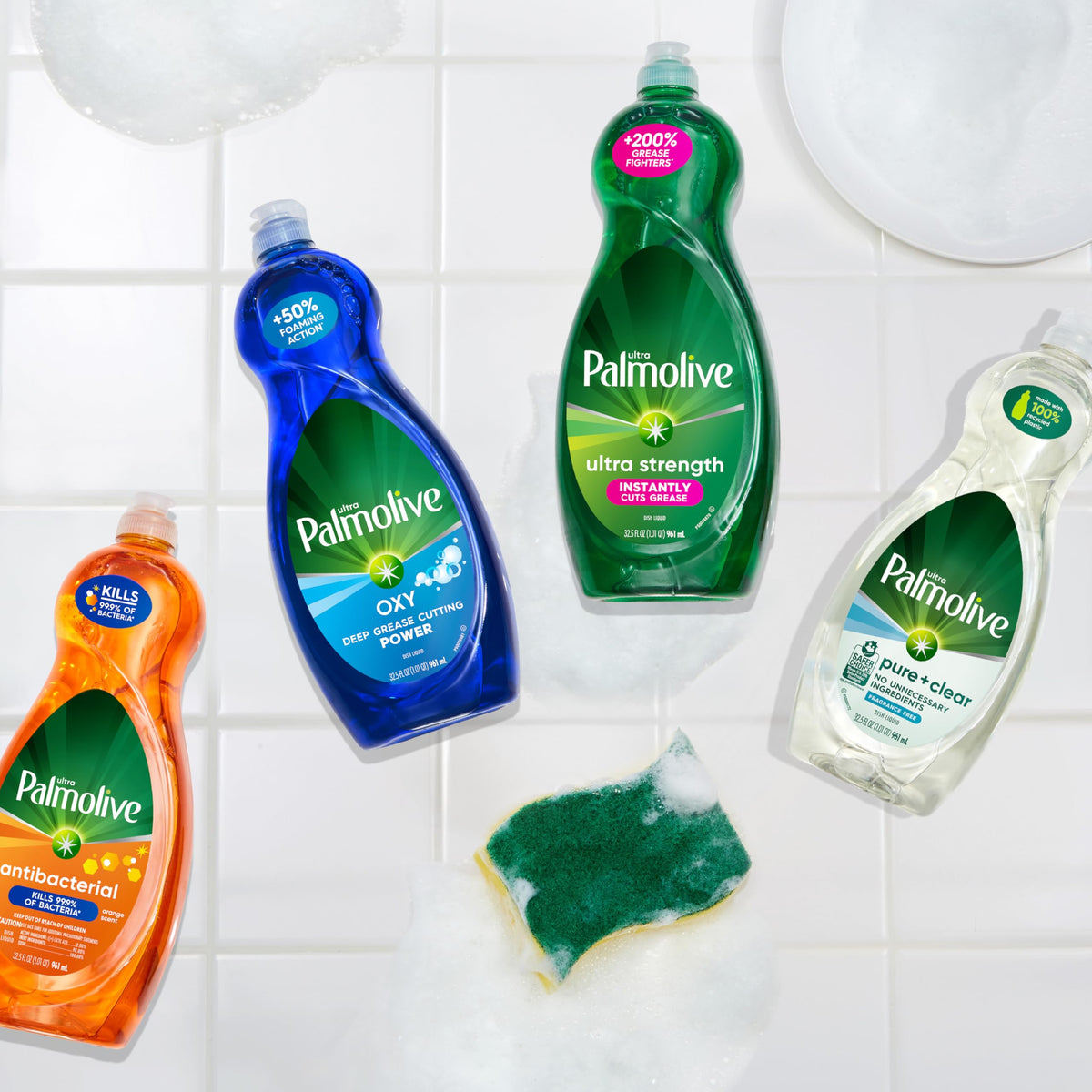 Palmolive Ultra Dishwashing Liquid Dish Soap, Pure + Clear Fragrance Free - 32.5 Fluid Ounce